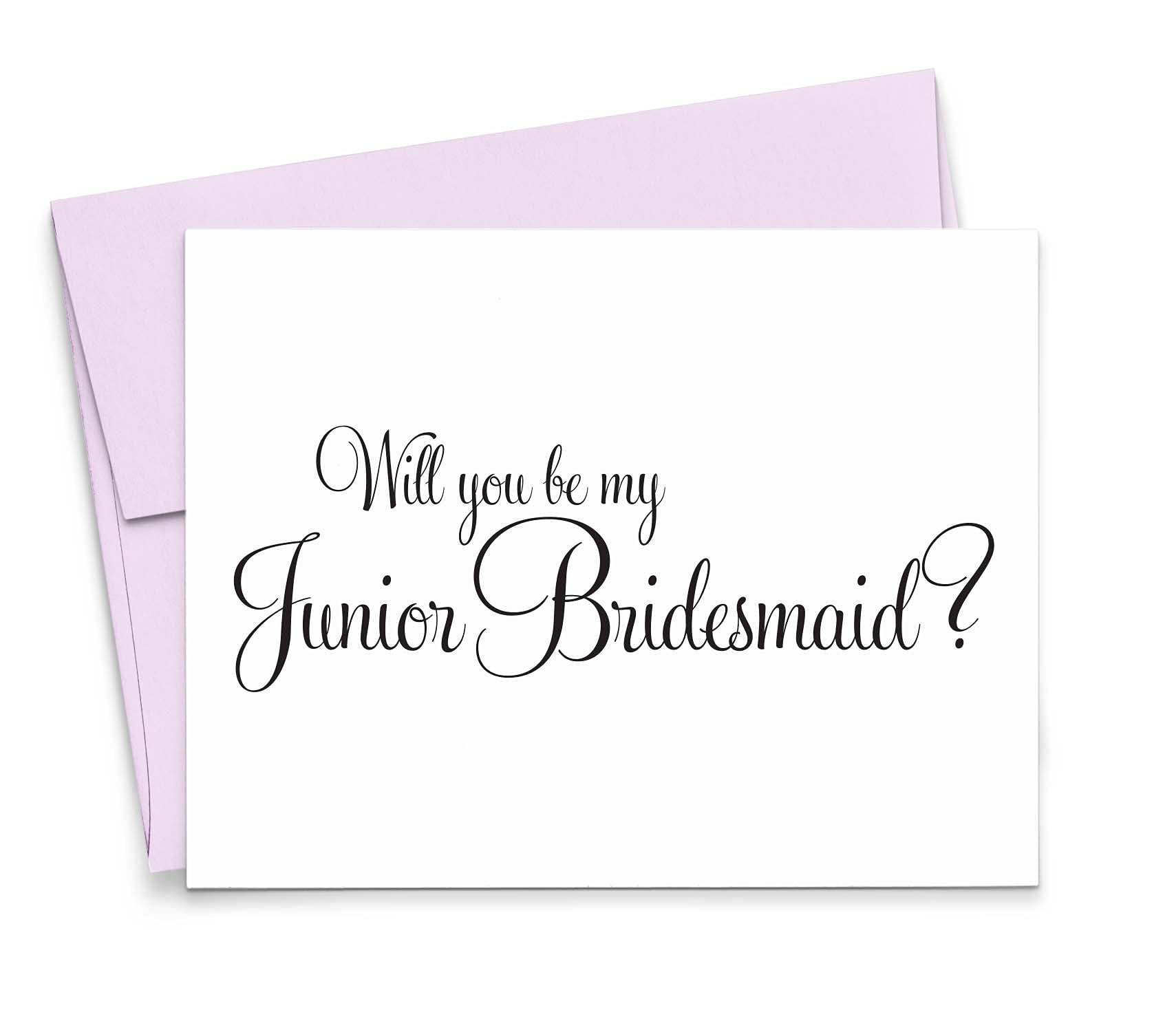 Will You Be My Junior Bridesmaid Proposal Card - 1 Greeting Card with Envelope - Perfect for Wedding Party Invitations & Bridal Shower Gifts