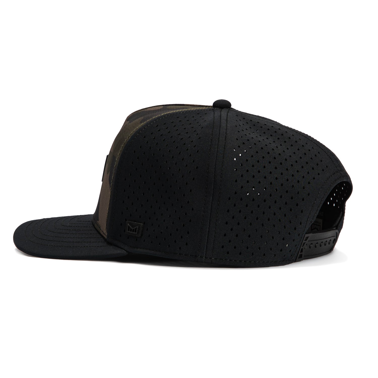 Melin Odyssey Brick Hydro Snapback Hat - Camo & Black | Water-Resistant & Adjustable for Outdoor Adventures, Hiking, and Casual Wear