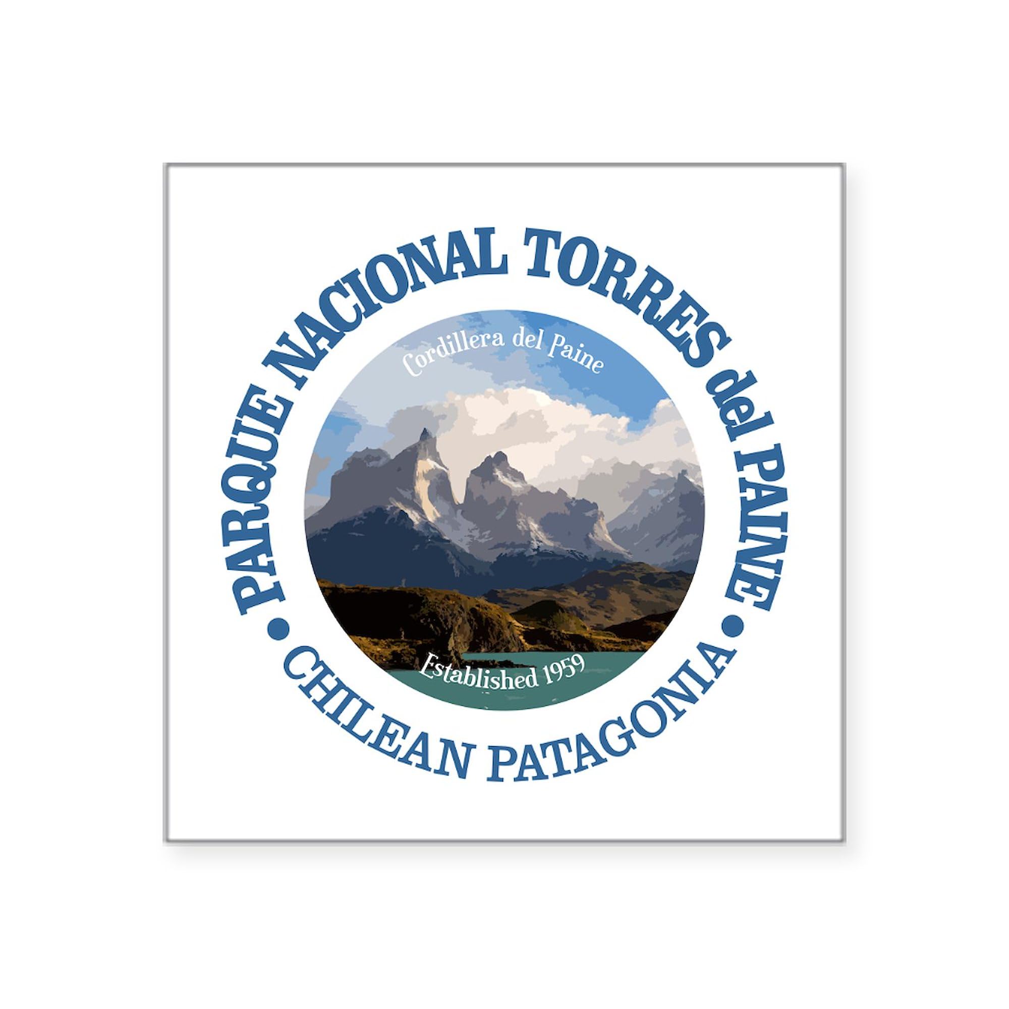 Torres Del Paine National Park Square Bumper Sticker - Waterproof Vinyl Car Decal for Cars, Laptops & Travel Gear | Perfect for Outdoor Enthusiasts & Nature Lovers