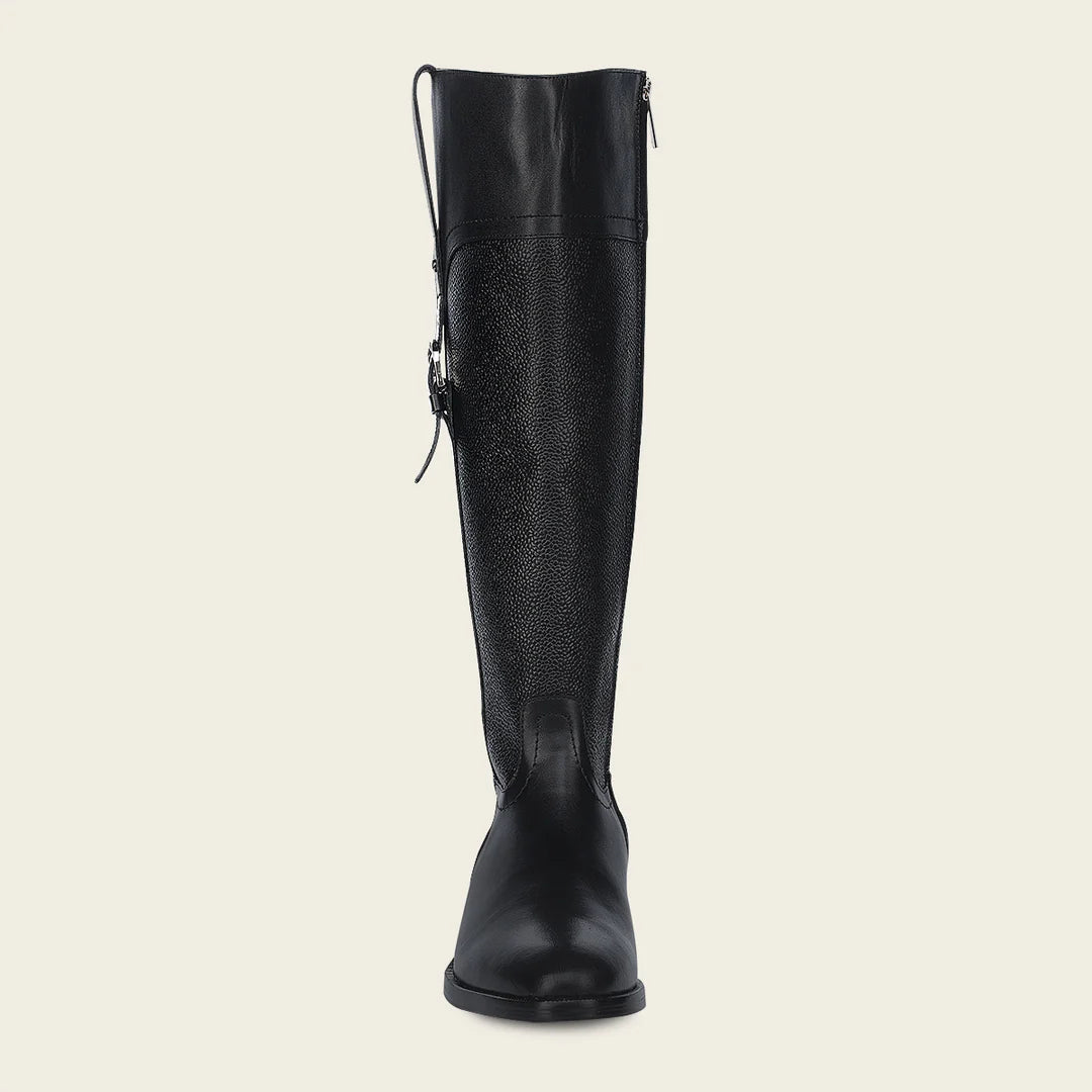 Franco Cuadra Black Leather Riding Boots for Women - Equestrian & Fashion Knee High Boots for Horseback Riding & Stylish Outfits