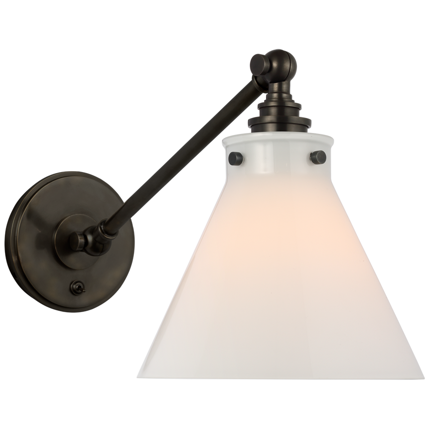 Parkington Single Library Wall Sconce - Vintage Brass Reading Light Fixture for Home Office, Study Room & Bedroom Lighting Decor