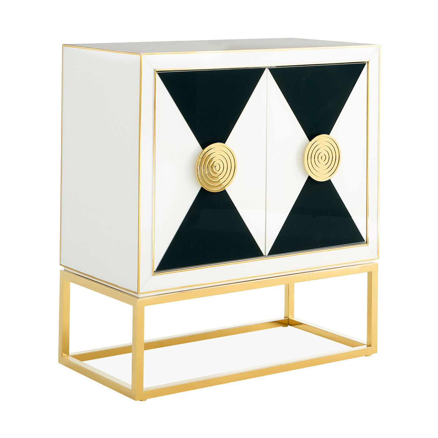 Op Art Cabinet - Modern Abstract Geometric Design Storage Unit for Living Room, Bedroom & Office - Perfect for Home Decor & Organization