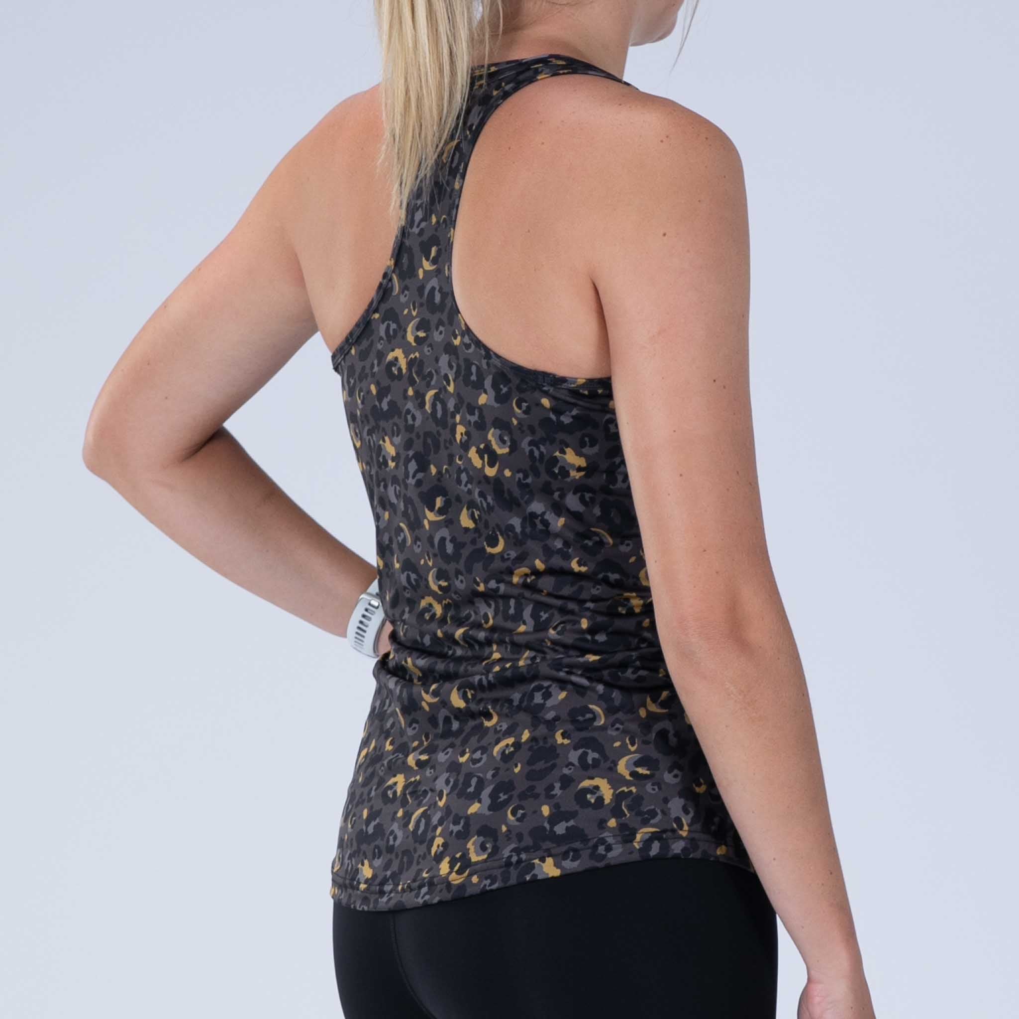 Women's Running Singlet - Cheetah Print Athletic Top for Women | Lightweight & Breathable Workout Shirt for Running, Gym & Fitness Training