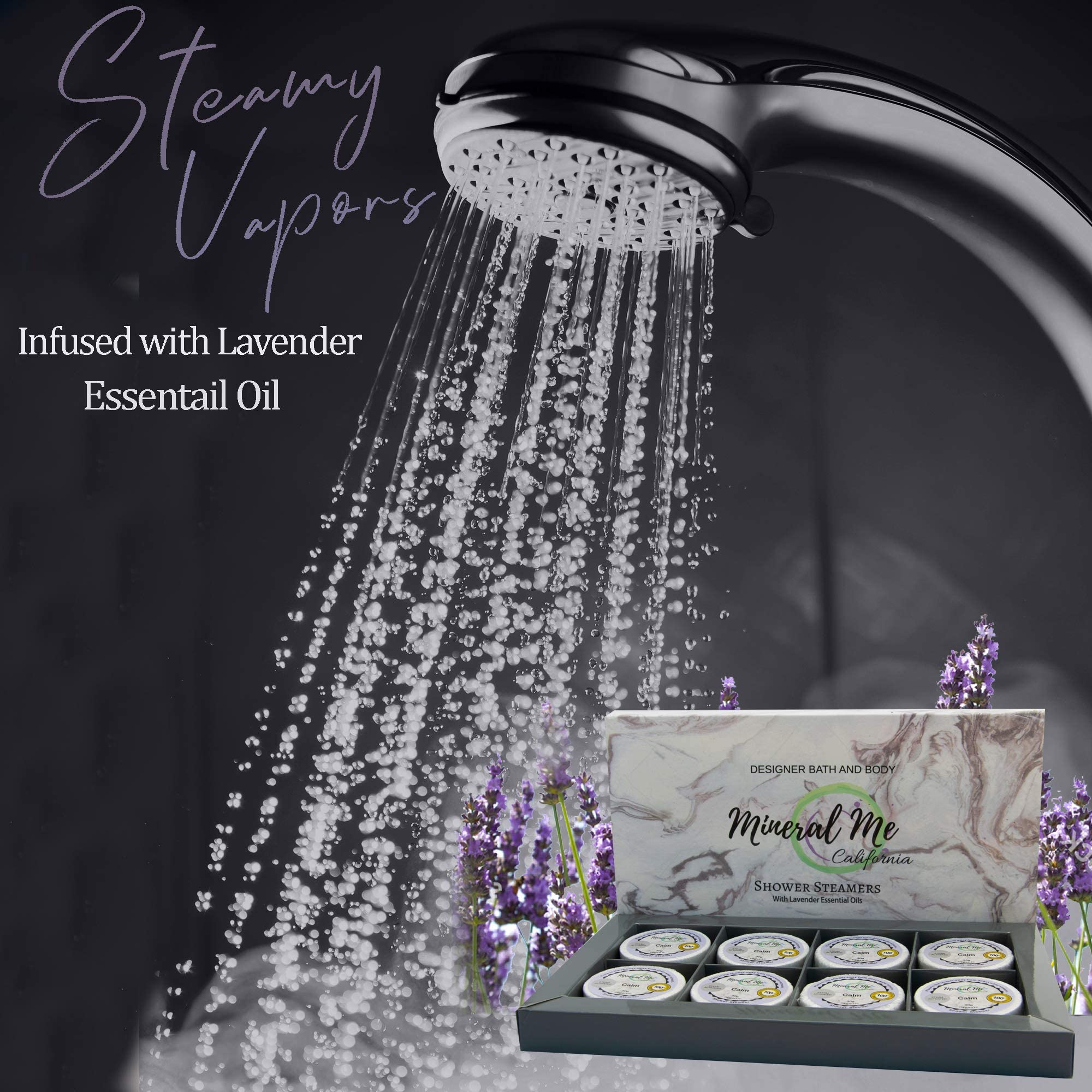 Lavender Shower Steamers with Organic Essential Oils - Aromatherapy Shower Melts for Relaxation & Spa Experience - Perfect for Stress Relief, Self Care & Easter Gifts for Women & Men - Use in Bathroom for Steam Vapor Therapy & Home Spa Day