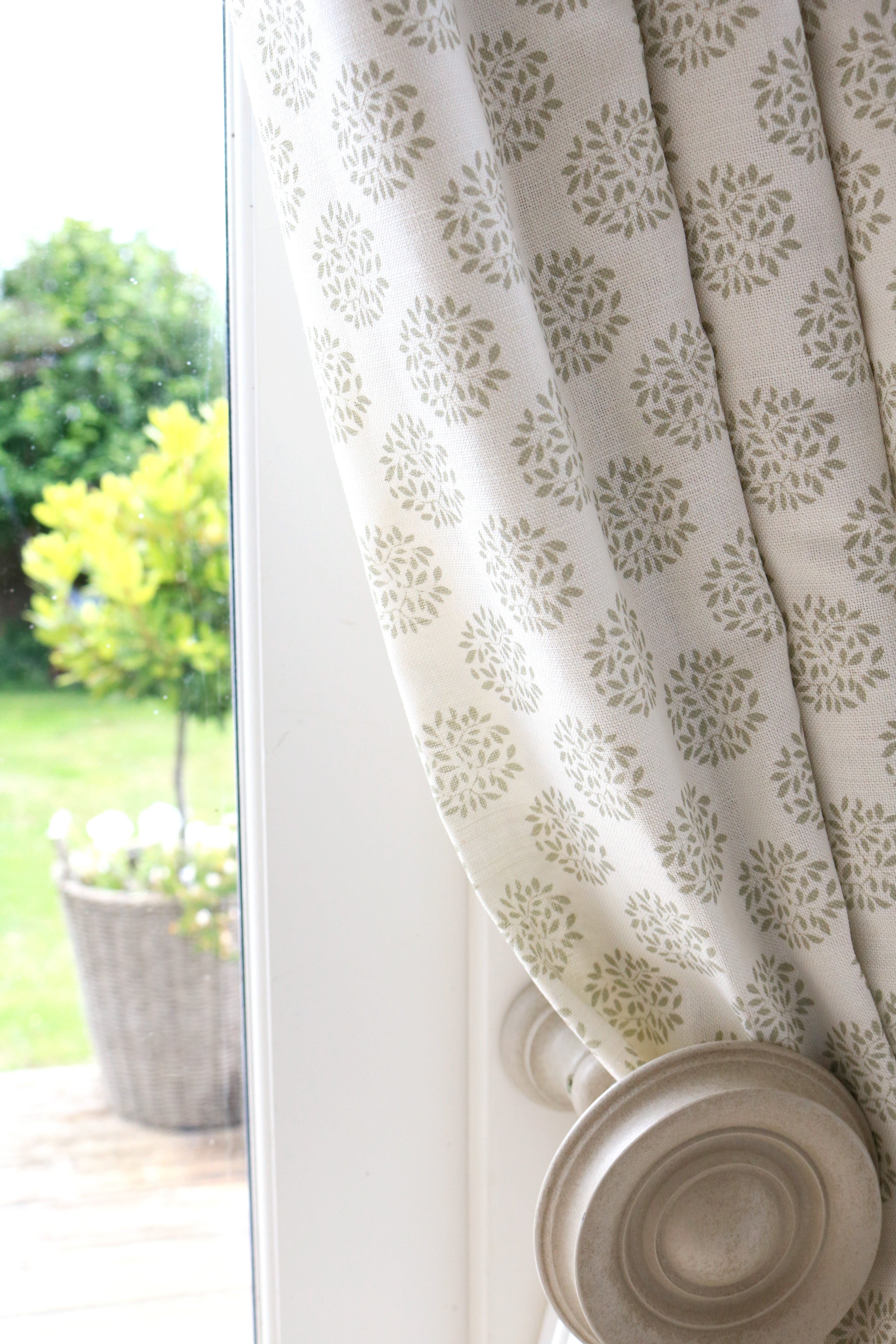 Orchard Fabric - Soft Moss on White | Premium Cotton Blend for Home Decor, Upholstery & DIY Crafts | Perfect for Curtains, Pillows & Furniture