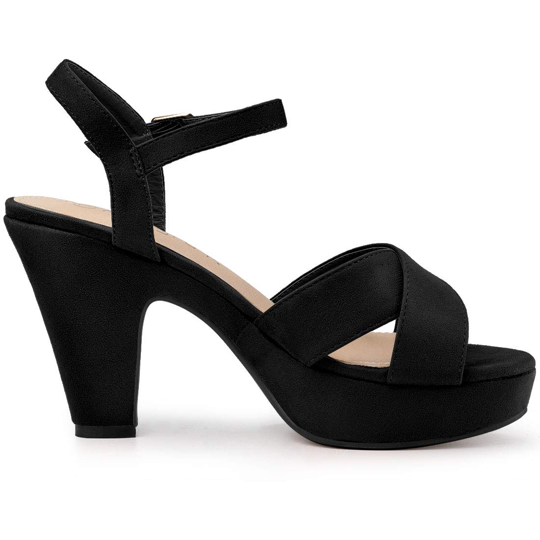 Allegra K Women's Platform Chunky Heel Slingback Sandals - Comfortable High Heel Dress Shoes for Parties, Weddings & Summer Outfits
