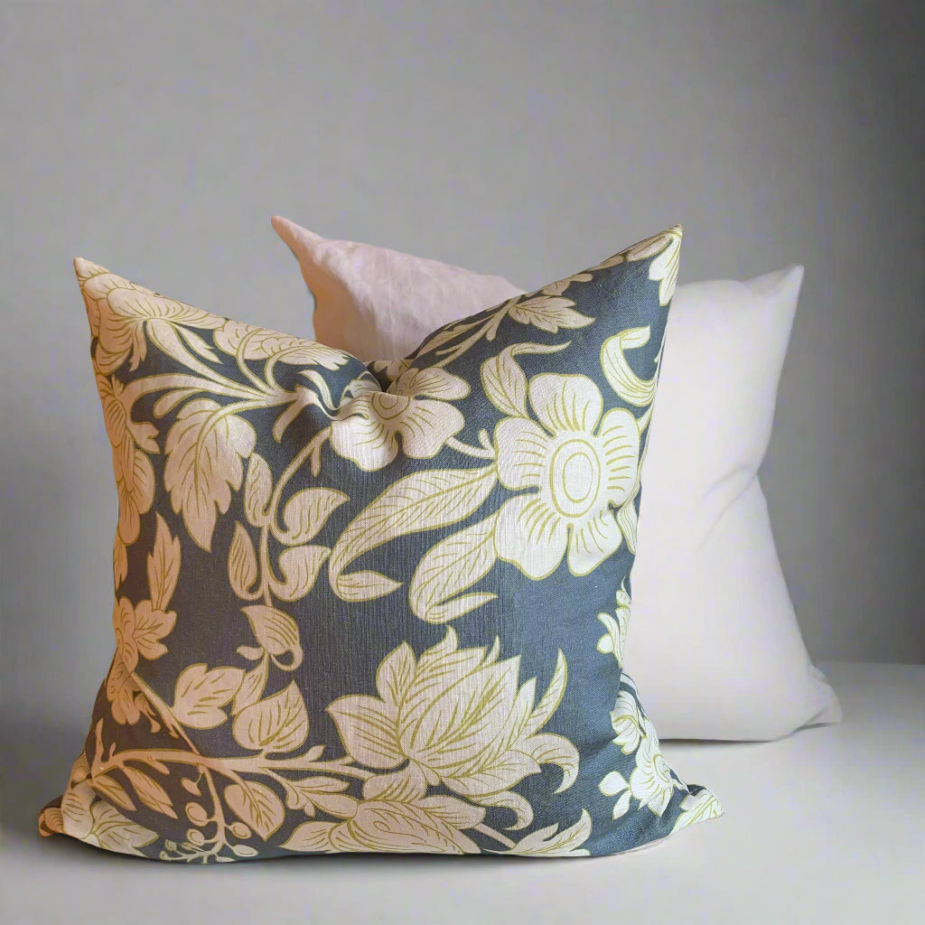 Elodie Blooms Linen Pillow - Soft & Breathable Decorative Throw Pillow Cover for Sofa, Bed, Couch - Home Decor & Living Room Accessories