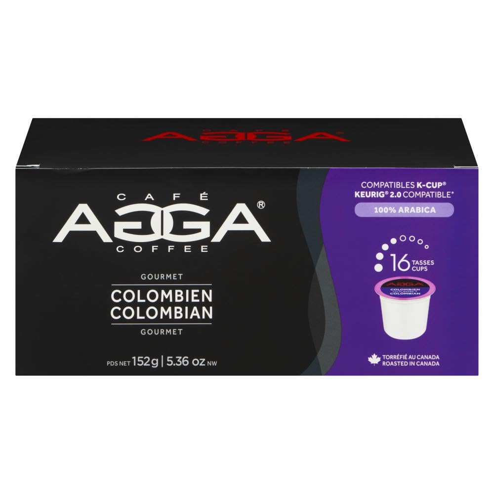 **Agga Coffee - 96 Recyclable & BPA-Free Keurig K-Cup Pods - 100% Arabica, Kosher Certified - Compatible with Single-Serve Brewers - Colombian Gourmet Flavor - Perfect for Home, Office & Gifting**