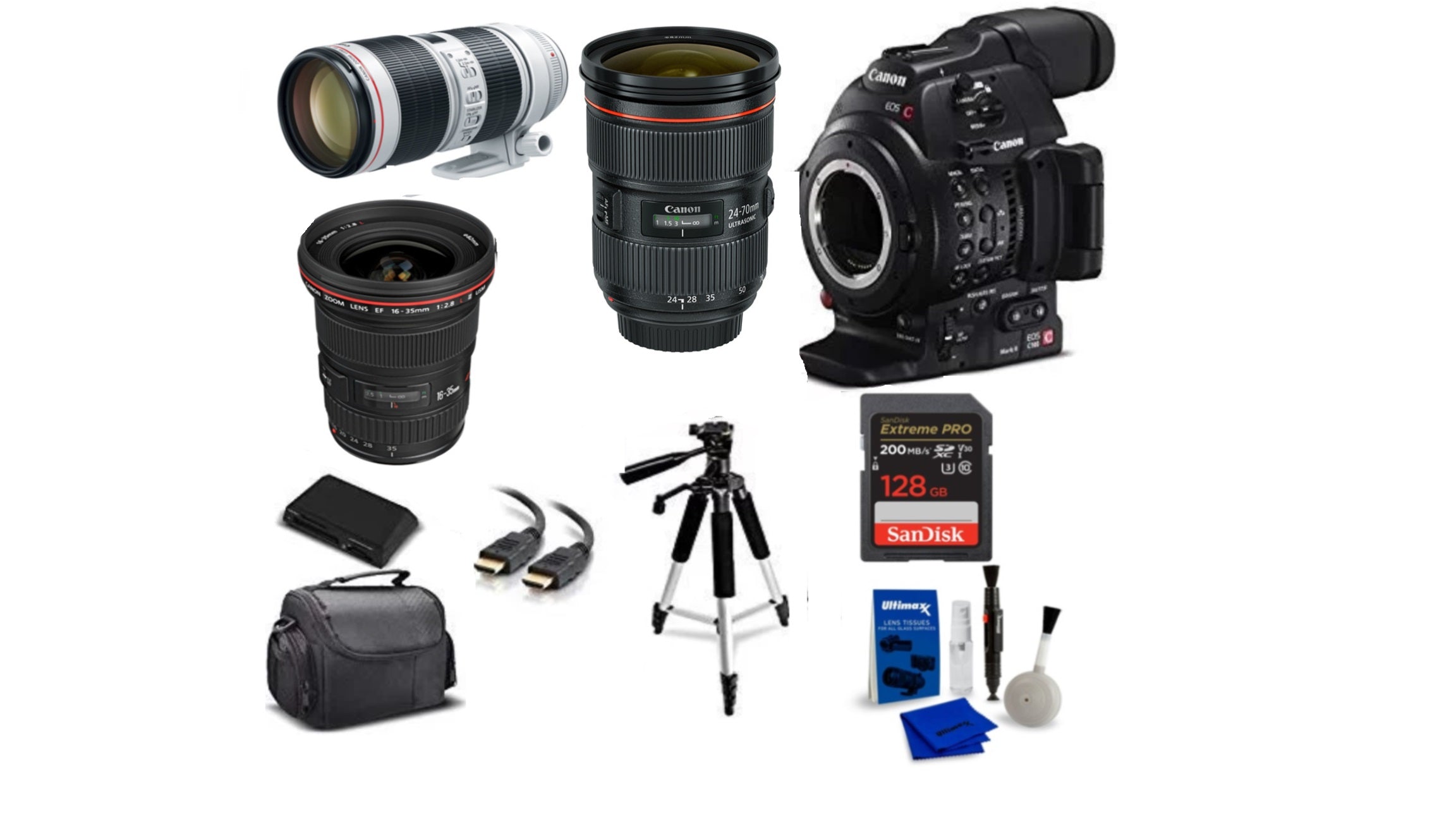 Canon EOS C100 Mark II Professional Cinema Camera with Dual Pixel CMOS AF | 4K Video Recording | Triple Lens Kit (0202C002) | Perfect for Filmmaking, Documentary Shooting & YouTube Content Creation