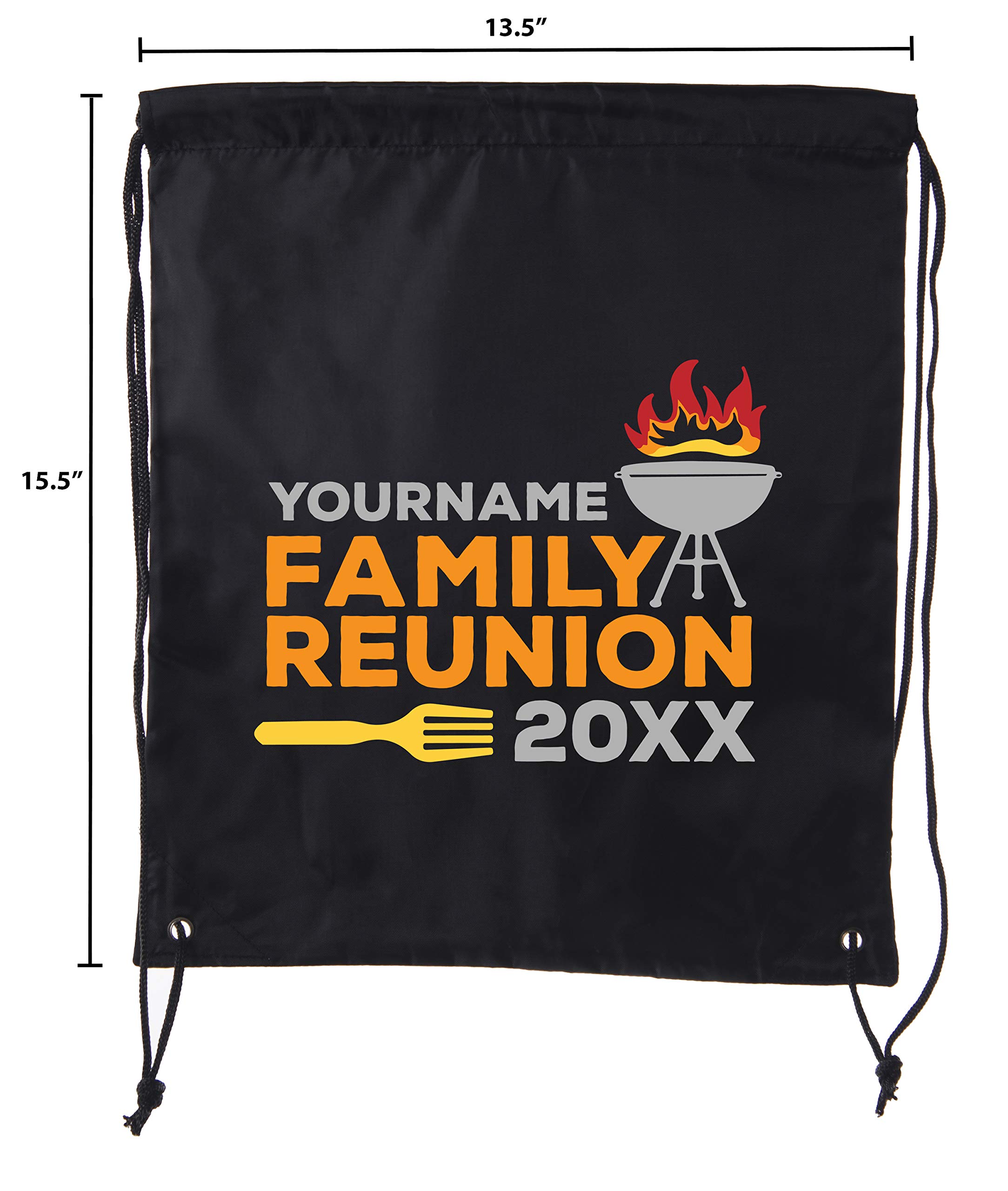 Personalized Flame on Grill Gift Bags with Custom Name & Date - Perfect for Family Reunion Party Favors, BBQ Events & Outdoor Gatherings