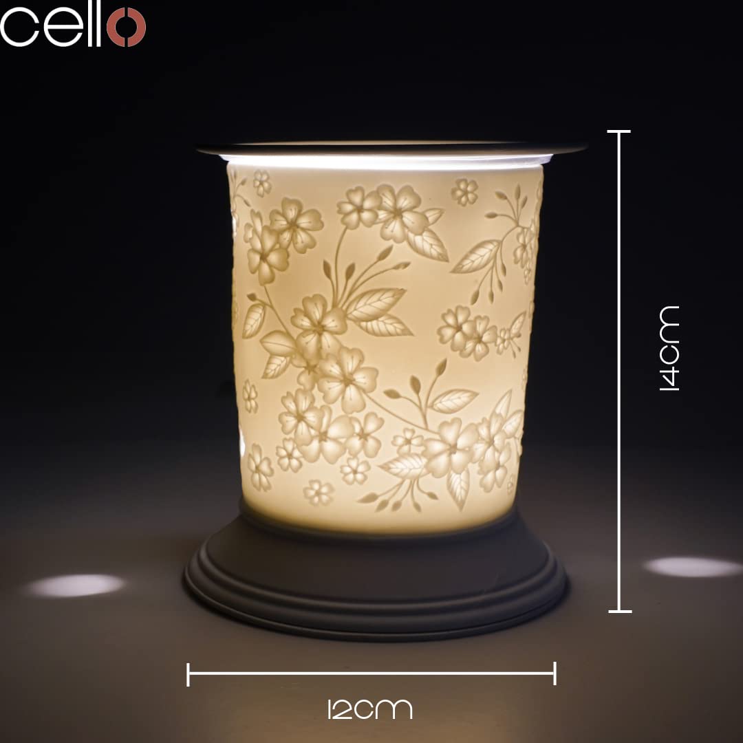 Premium Cello Electric Wax Warmer - Porcelain Wax Melter with Straight Design for Home & Office Aromatherapy | Perfect for Springtime Relaxation, Spa Nights, and Stress Relief