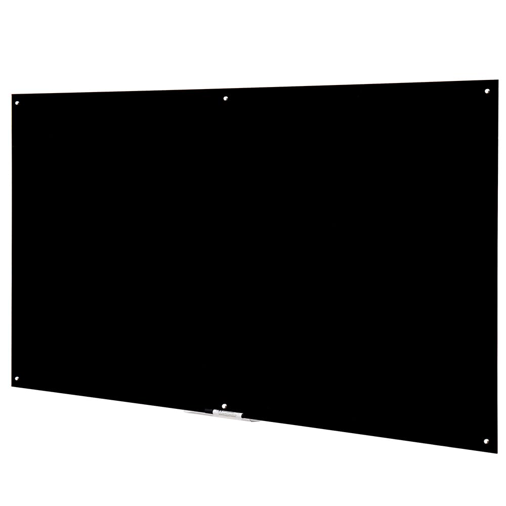Frameless Black Glass Dry Erase Board - 72