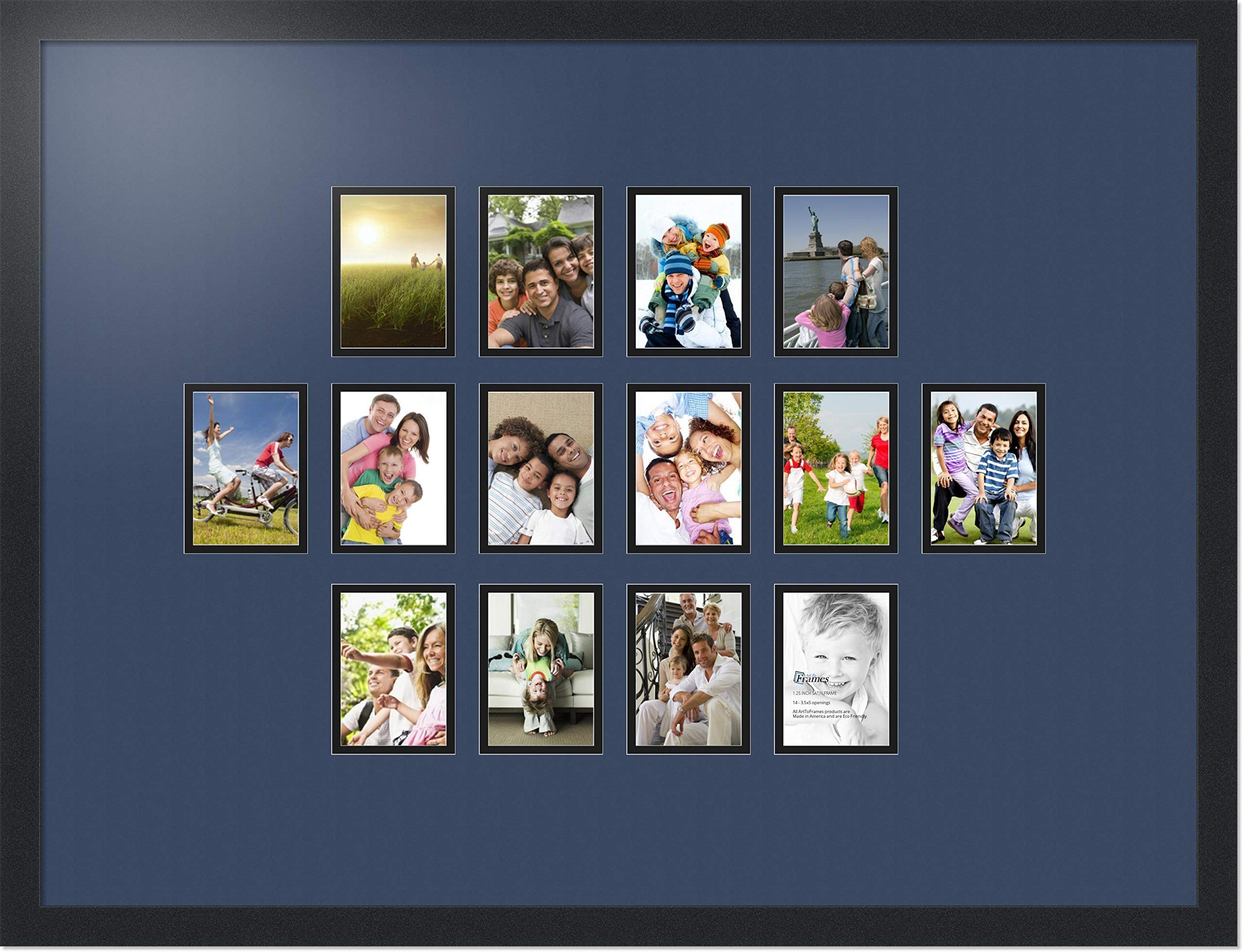 Art to Frames 34x25 Inch Black Picture Frame - 1.25 Inch Wide Satin Finish for Wall Art, Photos & Posters | Perfect for Living Room, Bedroom & Office Decor