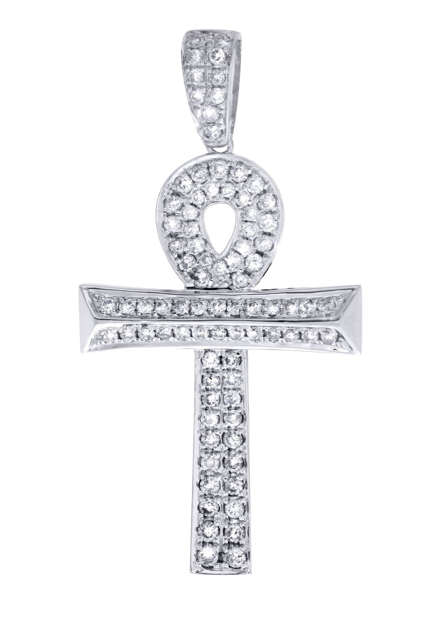 0.47 Carat Diamond Ankh Pendant Necklace - 3.44 Grams 14K Gold Egyptian Cross Jewelry for Women - Perfect for Spiritual Gifts, Meditation & Everyday Elegance