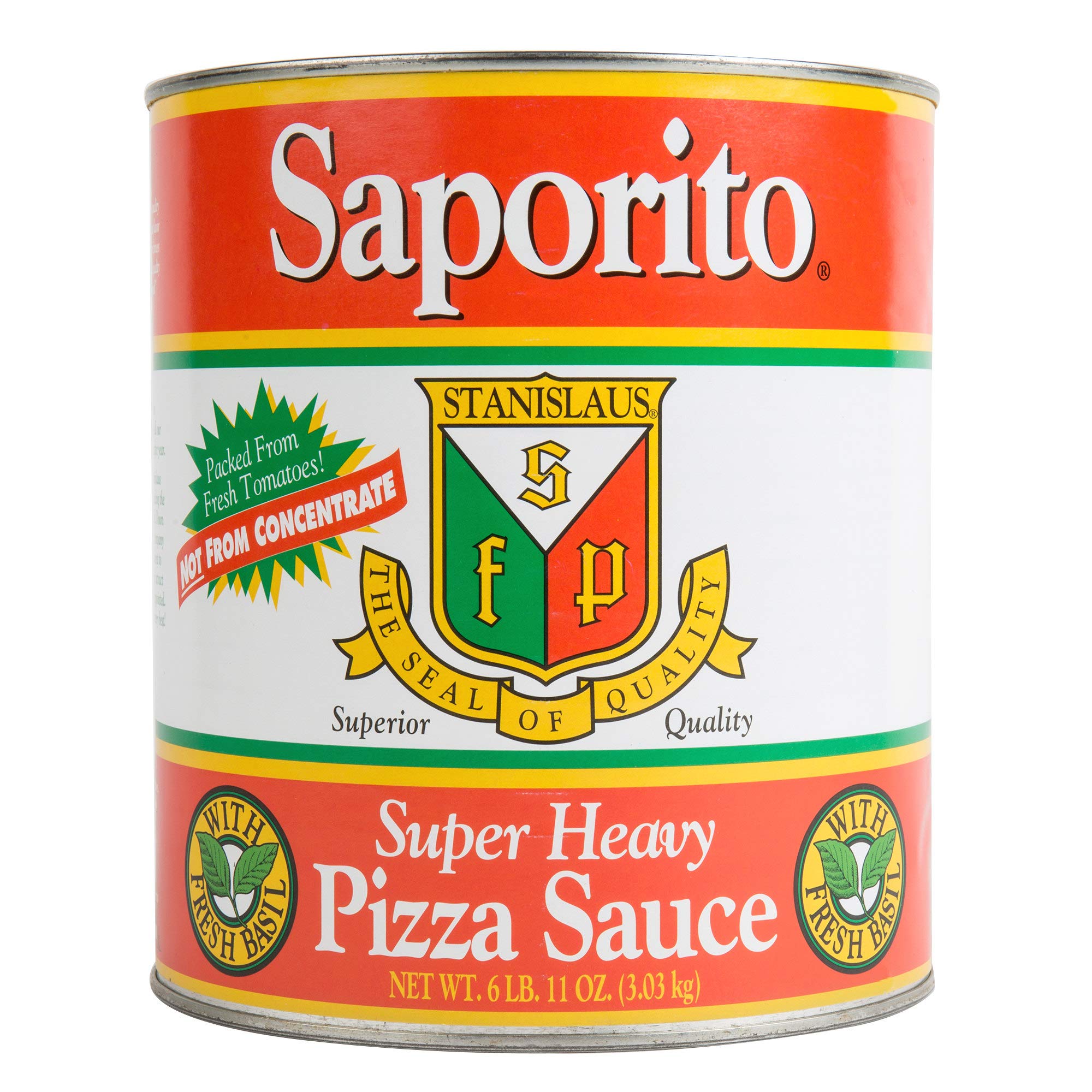 Authentic Saporito Pizza Sauce #10 - Pack of 6 | Premium Italian Pizza Topping for Homemade Pizzas, Pasta & Cooking | Perfect for Restaurants, Catering & Family Dinners