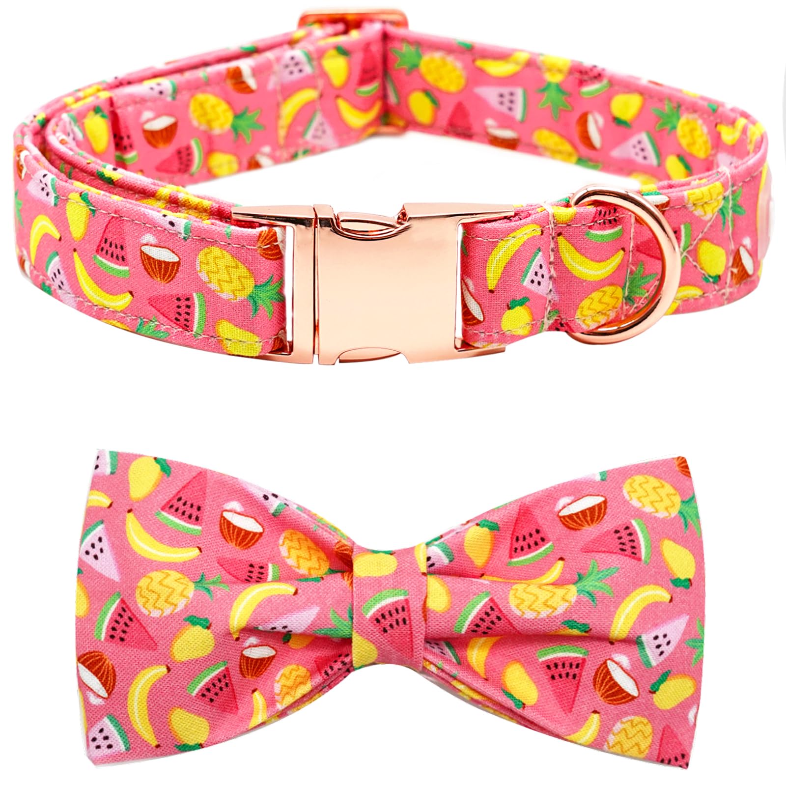 Adjustable Summer Fruit Print Dog Collar - Comfortable & Stylish Pet Collar for Small, Medium & Large Dogs | Perfect for Walks, Training & Outdoor Adventures