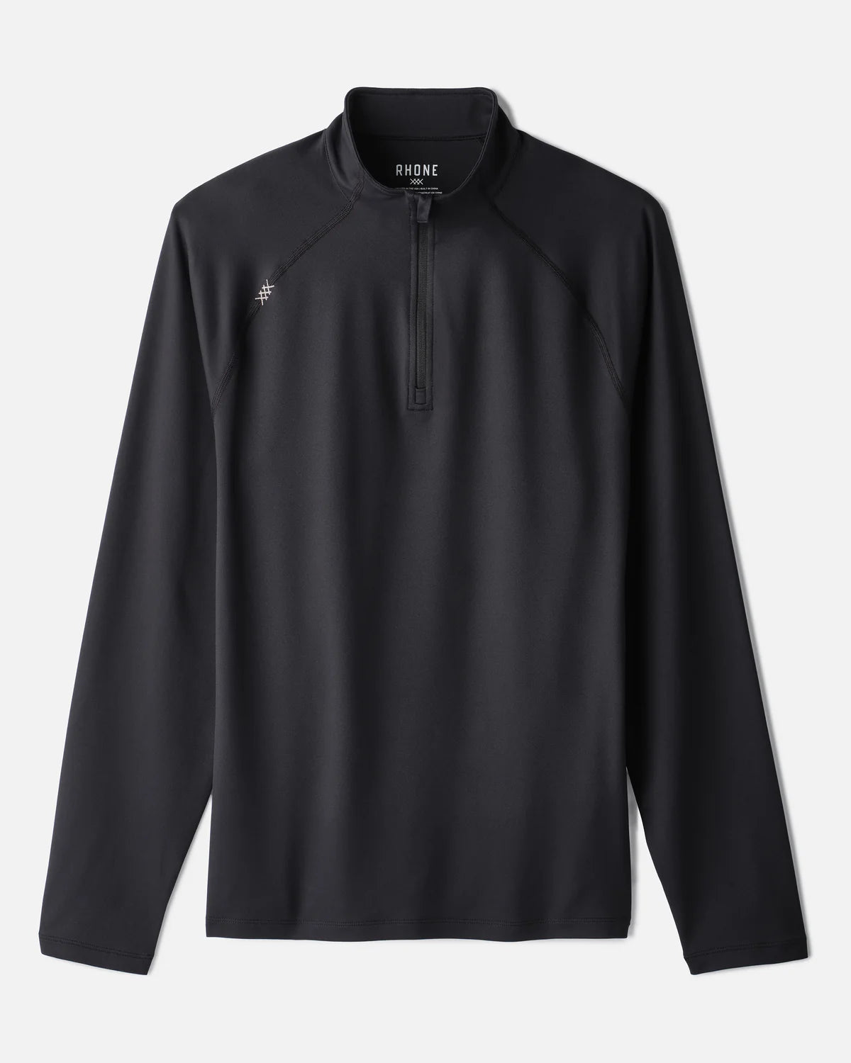 Rhone Men's Session 1/4 Zip Pullover Sweater - Lightweight Performance Fleece for Running, Gym & Outdoor Activities - Black