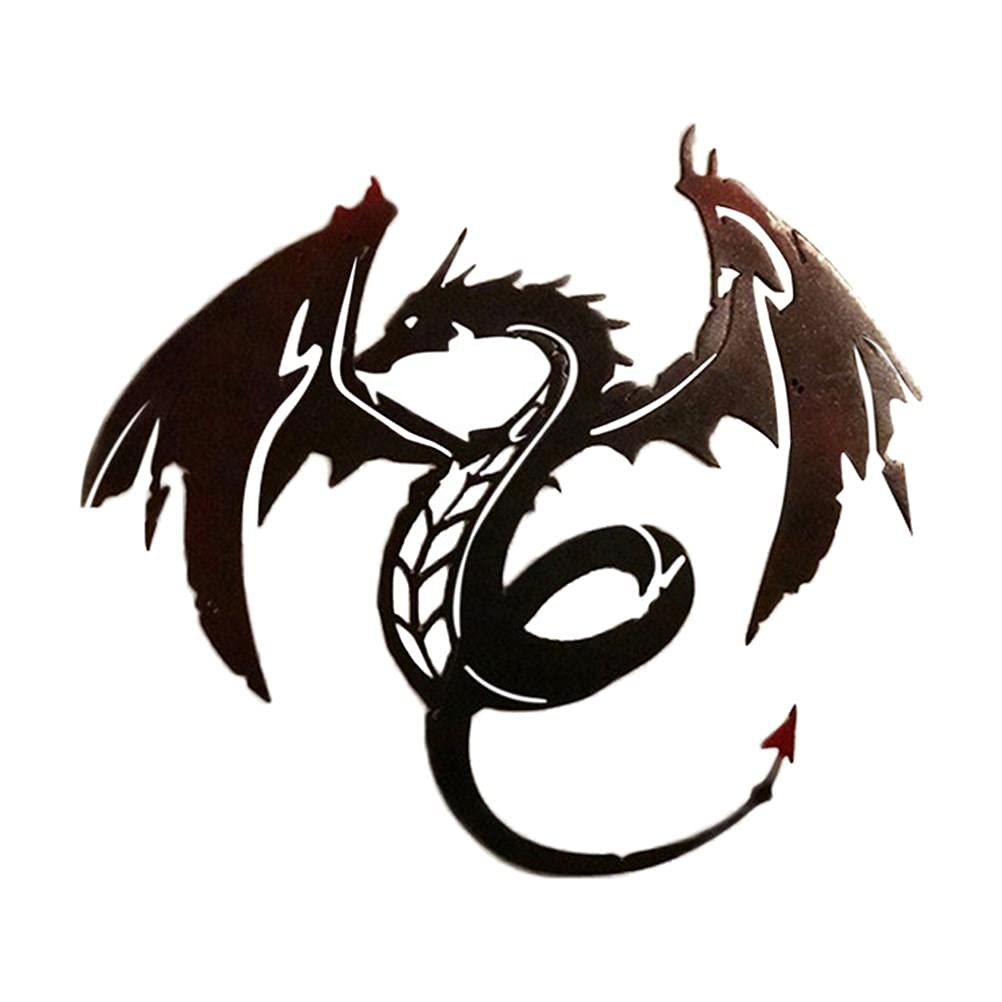 Metal Dragon Wall Art - Handcrafted Dragon Sculpture Decor for Bedroom, Living Room, Office | Unique Home Wall Hanging for Fantasy Lovers & Medieval Theme Decor