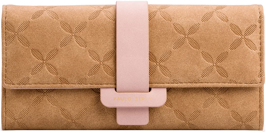 PAULO SERINI® Vegan Leather Wallet for Women - Slim RFID Blocking Card Holder with Coin Purse & Wrist Strap - Fashionable Crossbody Wristlet Clutch (9 Colors) - Perfect Gift for Birthday, Mother's Day & Daily Use