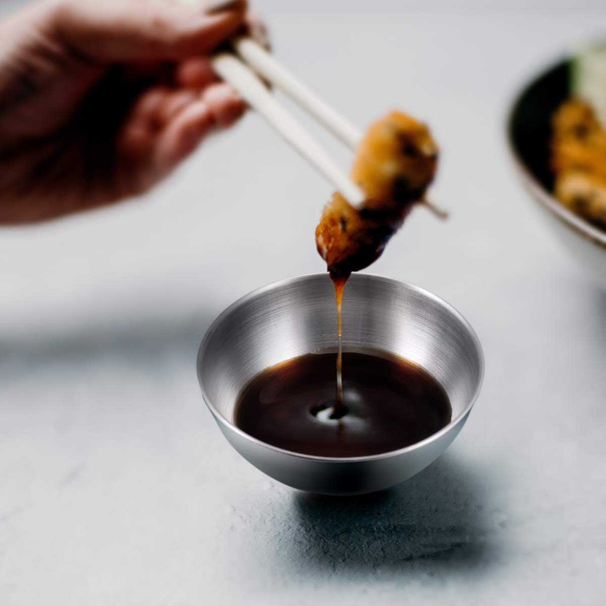 Yardwe 4-Piece Stainless Steel Round Sauce Dishes - Mini Appetizer Plates for Sushi, Dipping Sauces, Seasonings & Small Snacks - Perfect for Entertaining, Dining, and Food Presentation