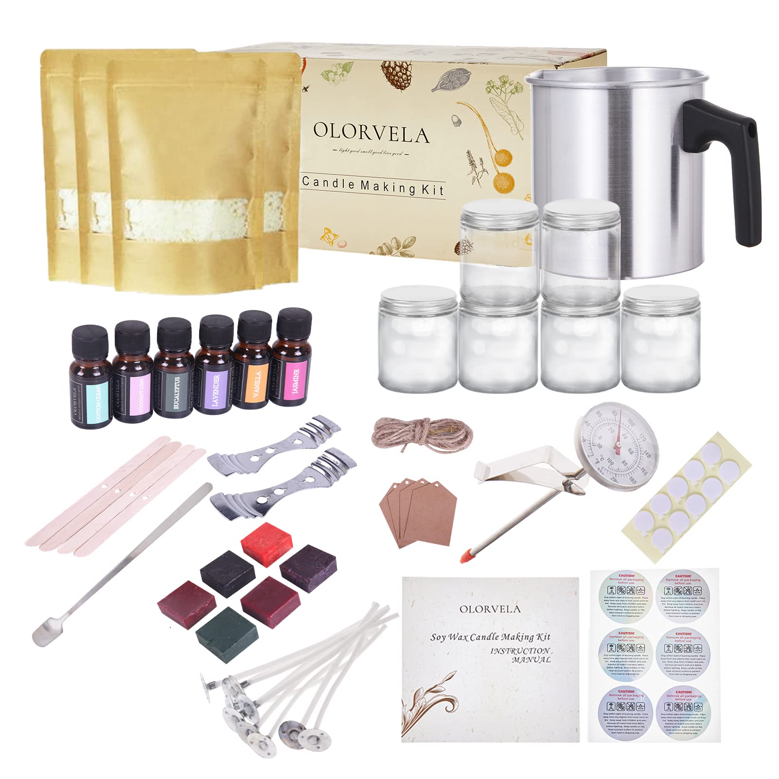 Premium DIY Candle Making Kit for Adults & Beginners - Complete Soy Wax Candle Supplies with Fragrance Oils, Wicks & Jars - Perfect for Home Crafts, Gifts (Birthday, Mother's Day, Christmas) - Relaxing Hobby & Home Decor Project