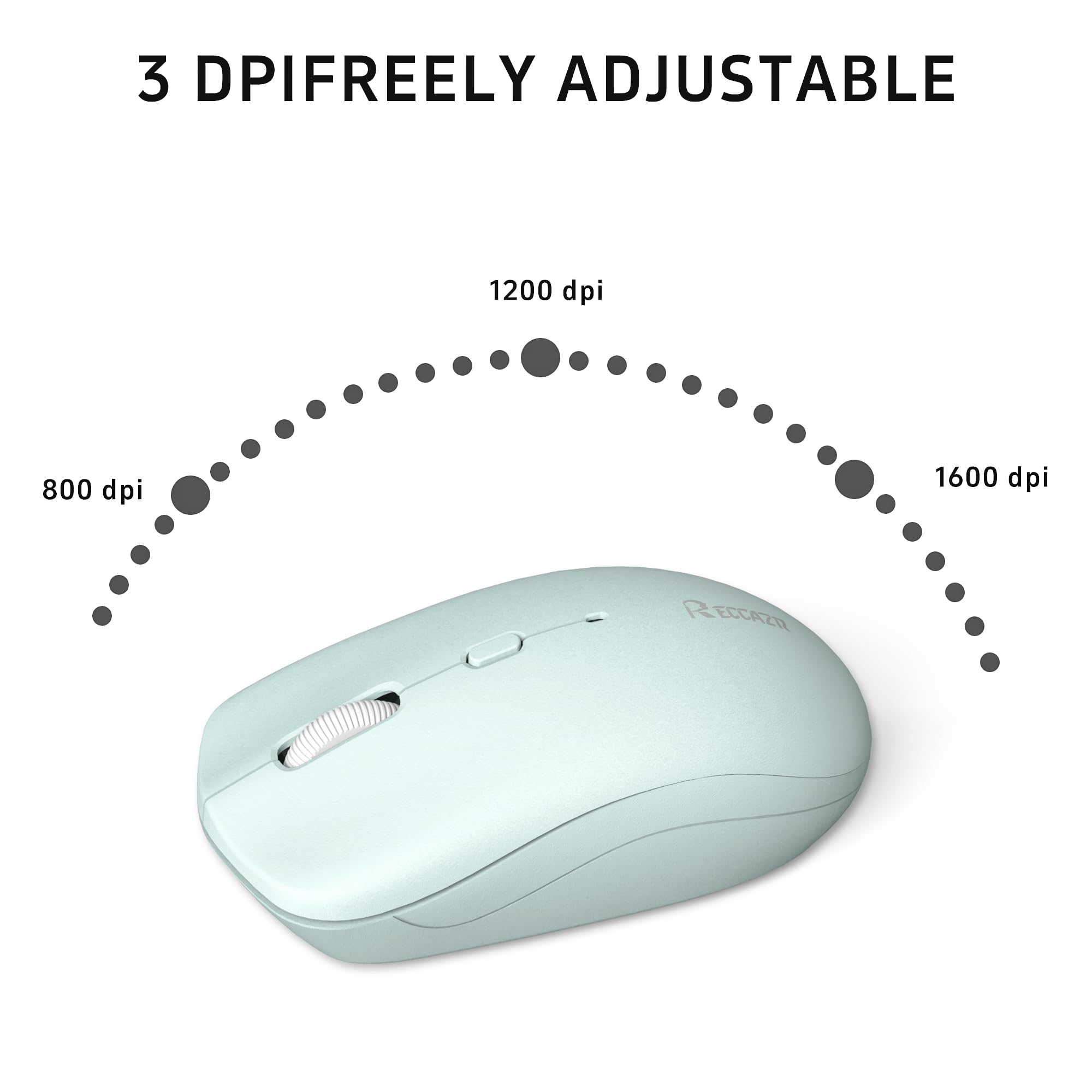 Wireless Keyboard and Mouse Combo - Full-Sized Ergonomic Keyboard with Adjustable DPI Mouse, 2.4GHz USB Receiver for PC, Laptop, Desktop - Compatible with Windows 10/11 (Mint Green & White) | Perfect for Office Work, Gaming & Home Computing