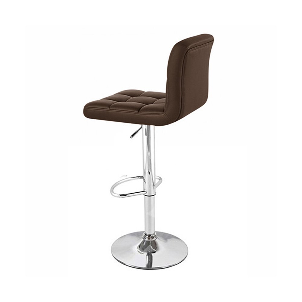 Set of 2 Boris Contemporary Leather Adjustable Barstools - Coffee Brown, Perfect for Kitchen Islands, Breakfast Bars, and Home Decor
