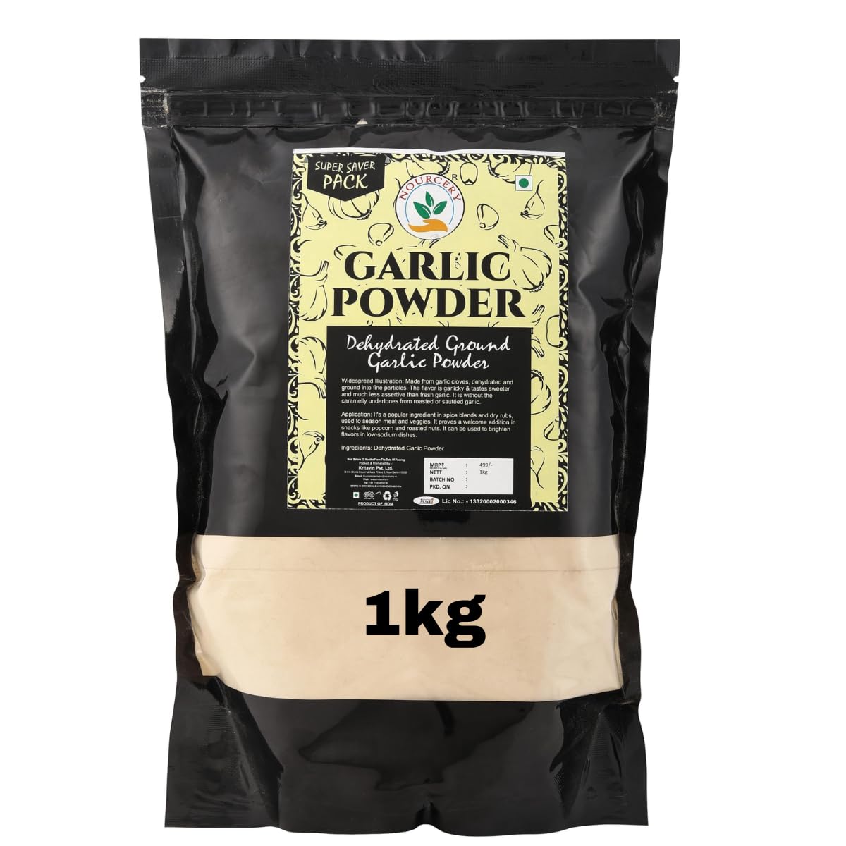 Organic Garlic Powder 1kg - 100% Pure Dehydrated Ground Garlic | Farm Fresh, No Additives, Preservatives or Fillers | Perfect for Cooking, Seasoning & Baking | Vegan & Gluten-Free | Bulk Spice for Home & Restaurant Use