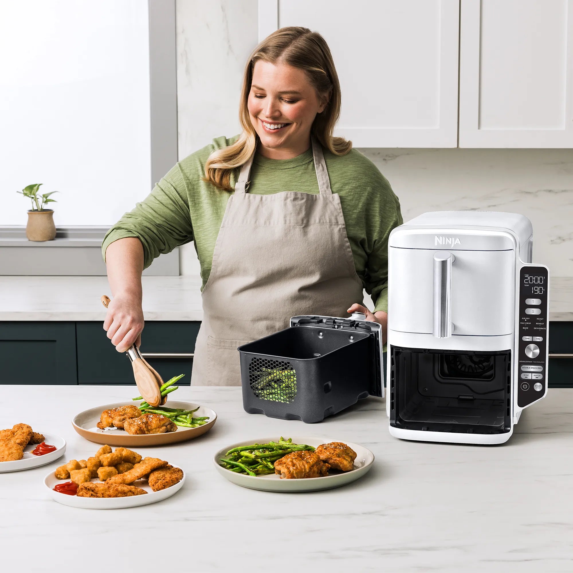 Ninja DoubleStack XXXL 9.5L 2 Drawer Air Fryer - Large Capacity Air Fryer Oven for Healthy Cooking, Perfect for Family Meals, Snacks, and Quick Meals