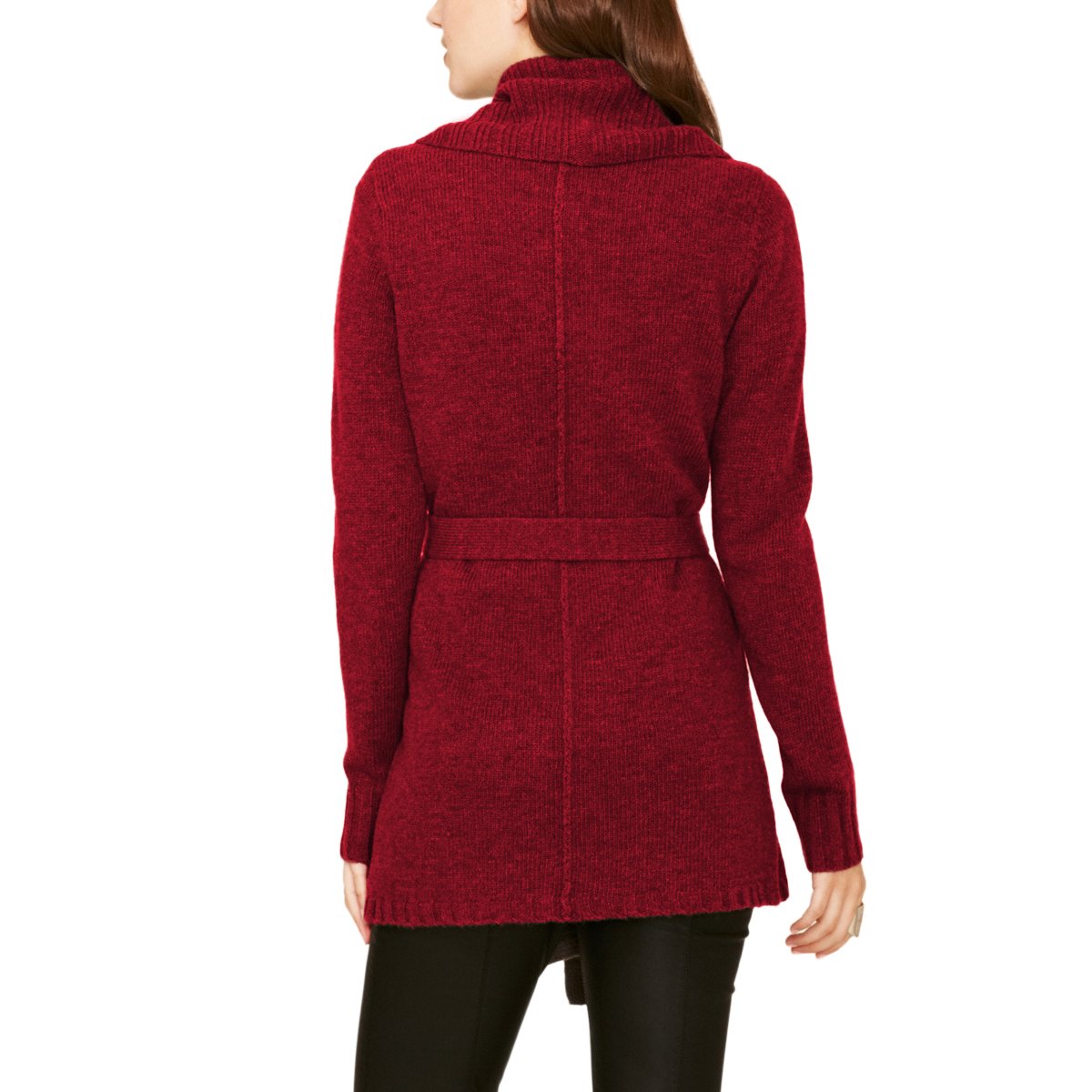 Parisbonbon Women's 100% Cashmere Long Sleeve Cardigan Sweater - Dark Red, Size 3XS | Soft & Warm Winter Knitwear for Office, Travel & Casual Outfits