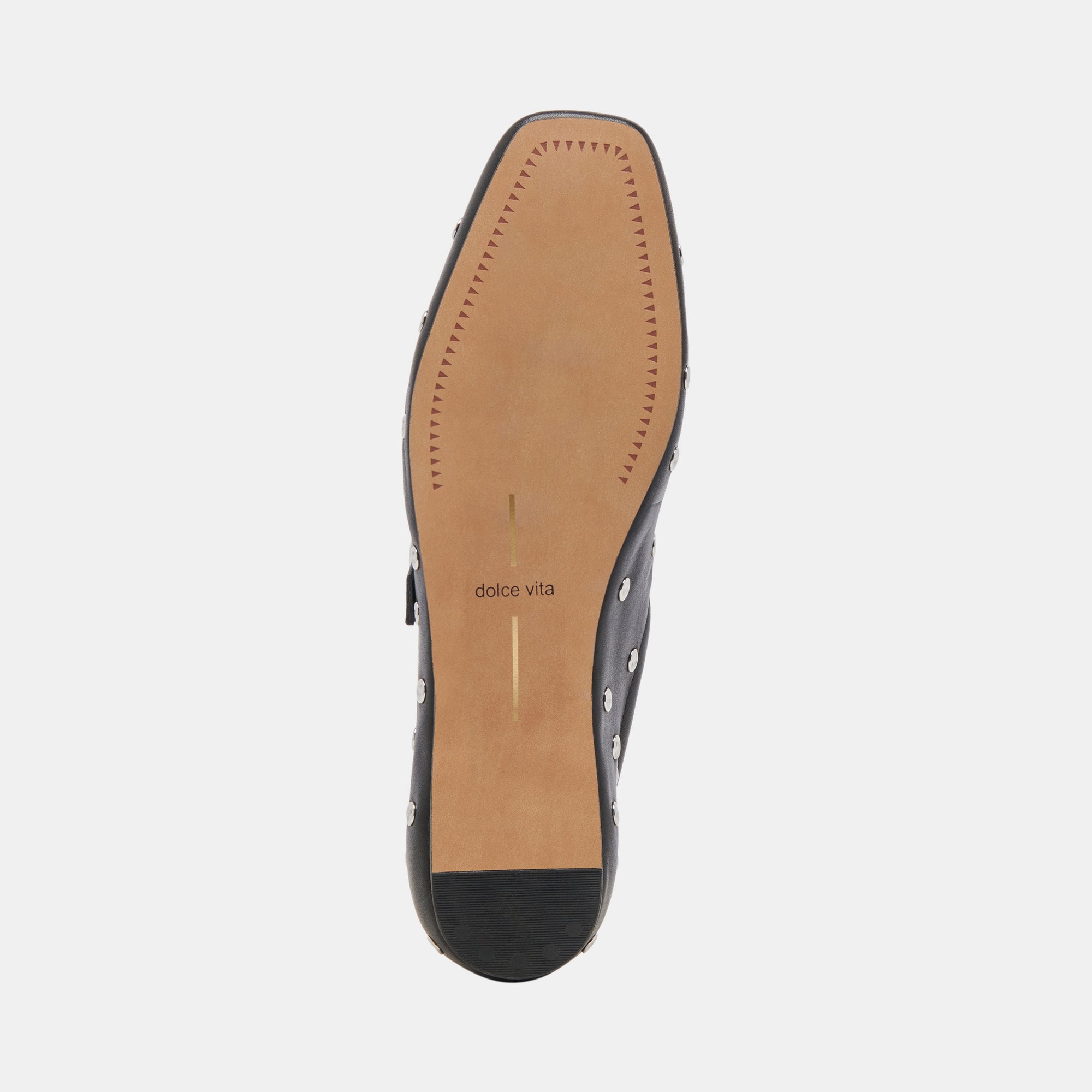 Reyes Stud Ballet Flats for Women - Black Leather Pointed Toe Comfortable Shoes for Work, Party & Casual Wear