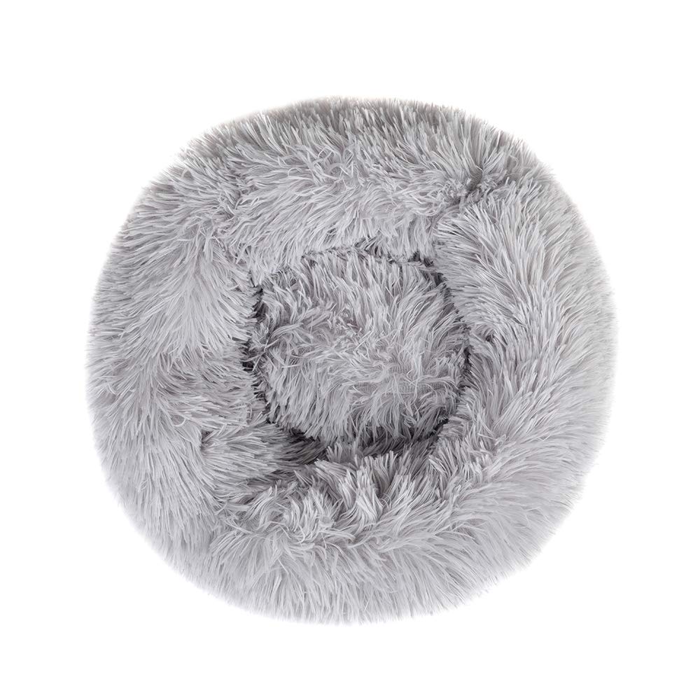 OtoEZ Round Donut Dog Bed for Medium Dogs - Washable Calming Pet Bed with Non-Slip Waterproof Bottom, Soft Plush Anti-Anxiety Cuddler for Cats & Dogs (31.5