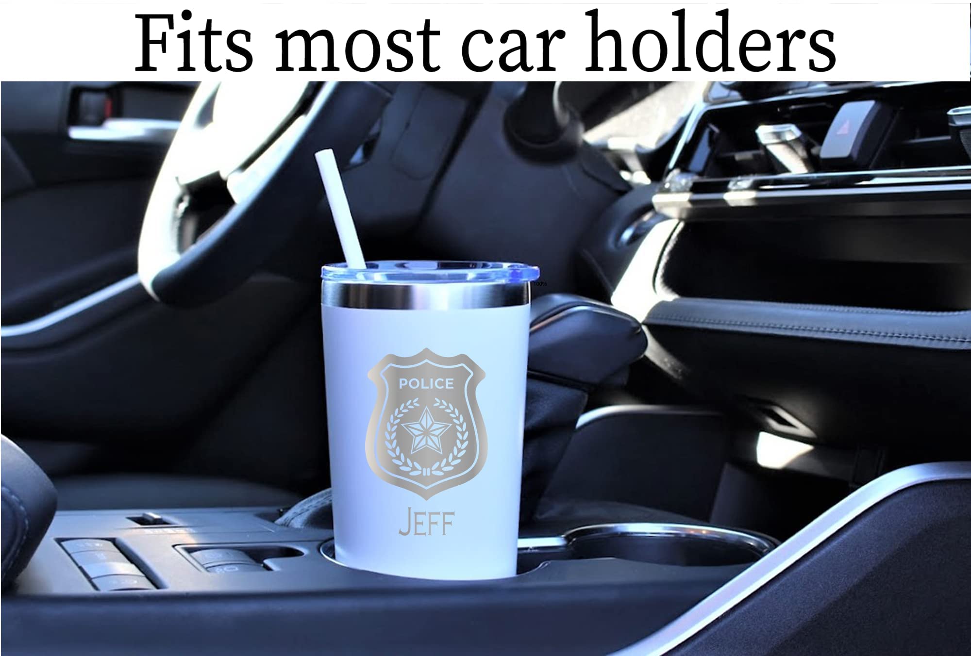 AVITO 22 oz Personalized Police Tumbler - Laser Engraved Stainless Steel Vacuum Insulated Cup - Ideal Gift for Police Officers & Law Enforcement - Perfect for Work, Travel & Outdoor Adventures
