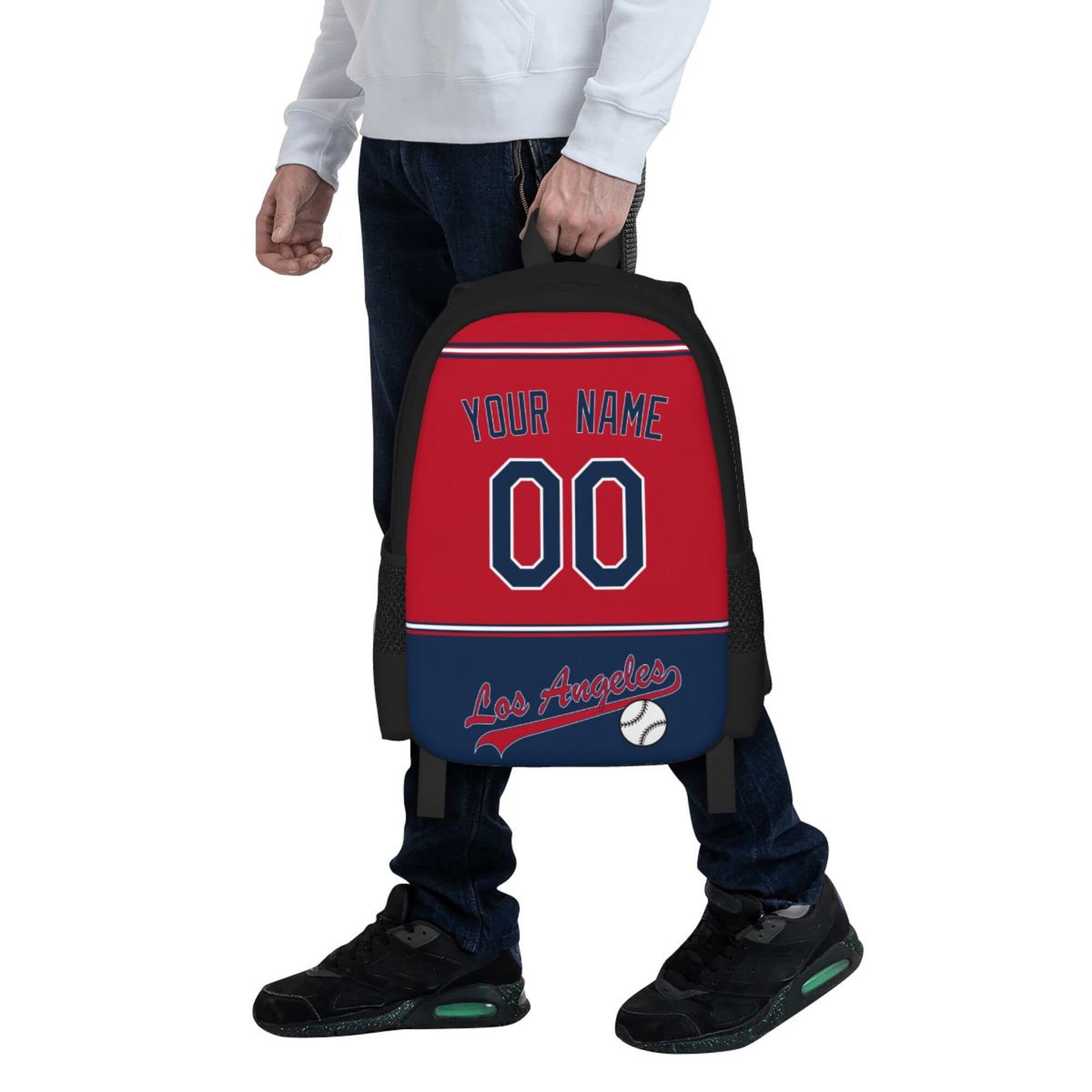 ANTKING Los Angeles Backpack - High Capacity Customizable Backpack with Name & Number Printing - Perfect Gift for Kids, Men & Fans - Ideal for School, Travel & Sports Events