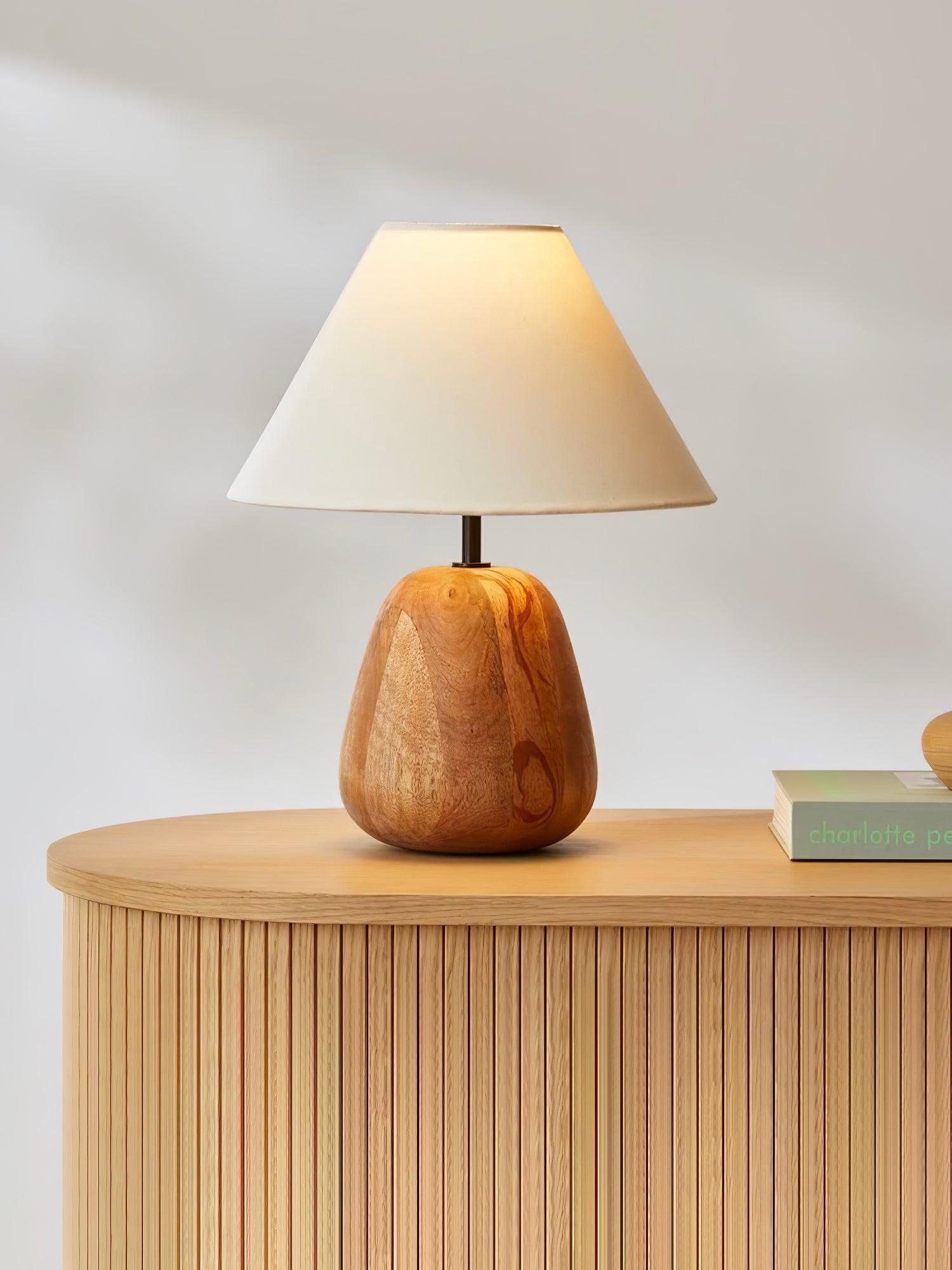 Stylish Irving Wood Table Lamp - Modern Home & Office Decor Lighting for Bedroom, Living Room, and Study - Warm Ambient Light for Reading & Relaxation