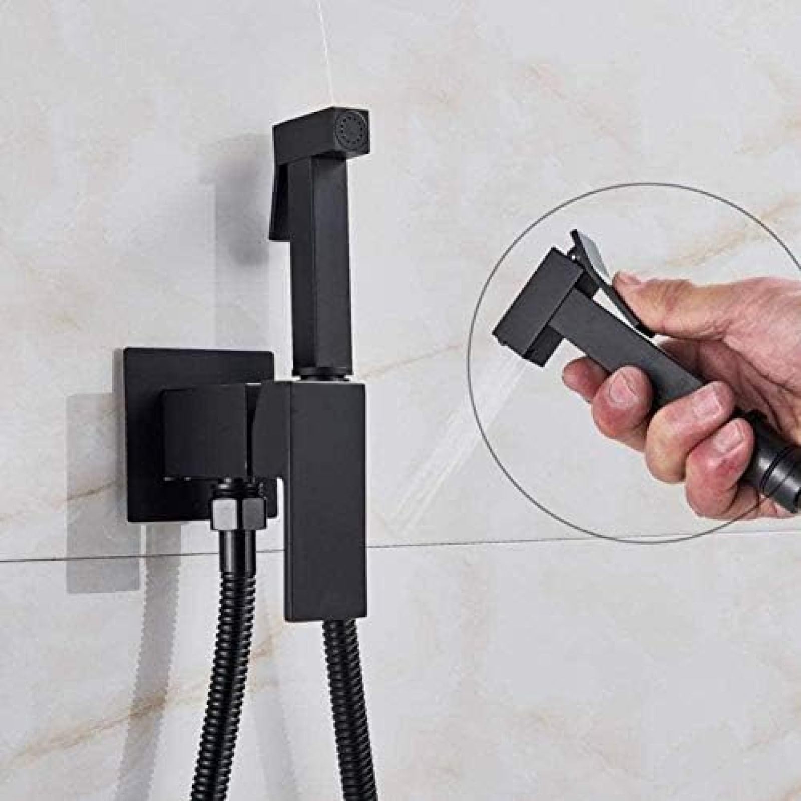 Black Bathroom Shower Faucet with Toilet Sprayer - Modern Mixer Tap for Muslim Hygiene & Spiritual Cleansing - Perfect for Islamic Wudu Rituals and Bathroom Upgrades