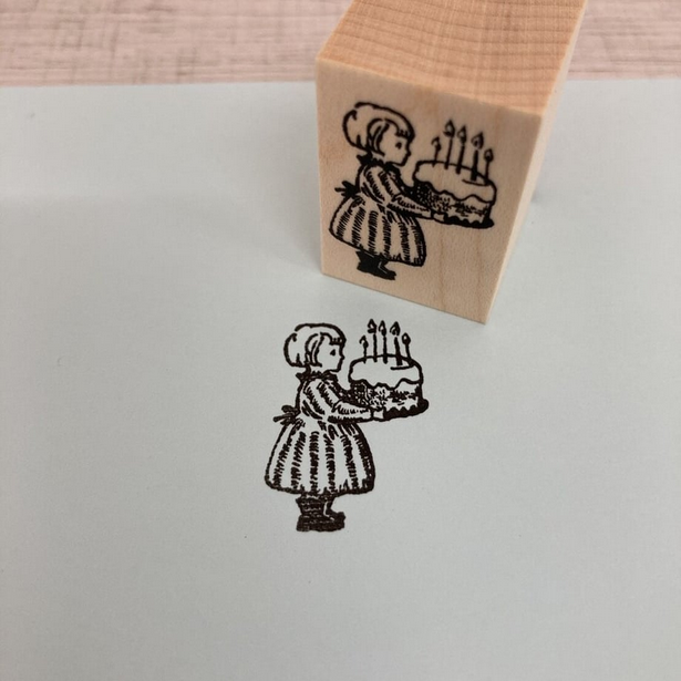 Krimgen Wooden Happy Birthday Rubber Stamp - Handmade DIY Craft Stamps for Greeting Cards, Scrapbooking & Gift Wrapping