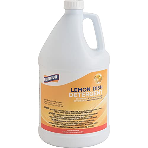 Genuine Joe Lemon Scent Dishwashing Detergent - 1 Gallon | Eco-Friendly & Powerful Clean | Perfect for Restaurants, Homes & Commercial Kitchens