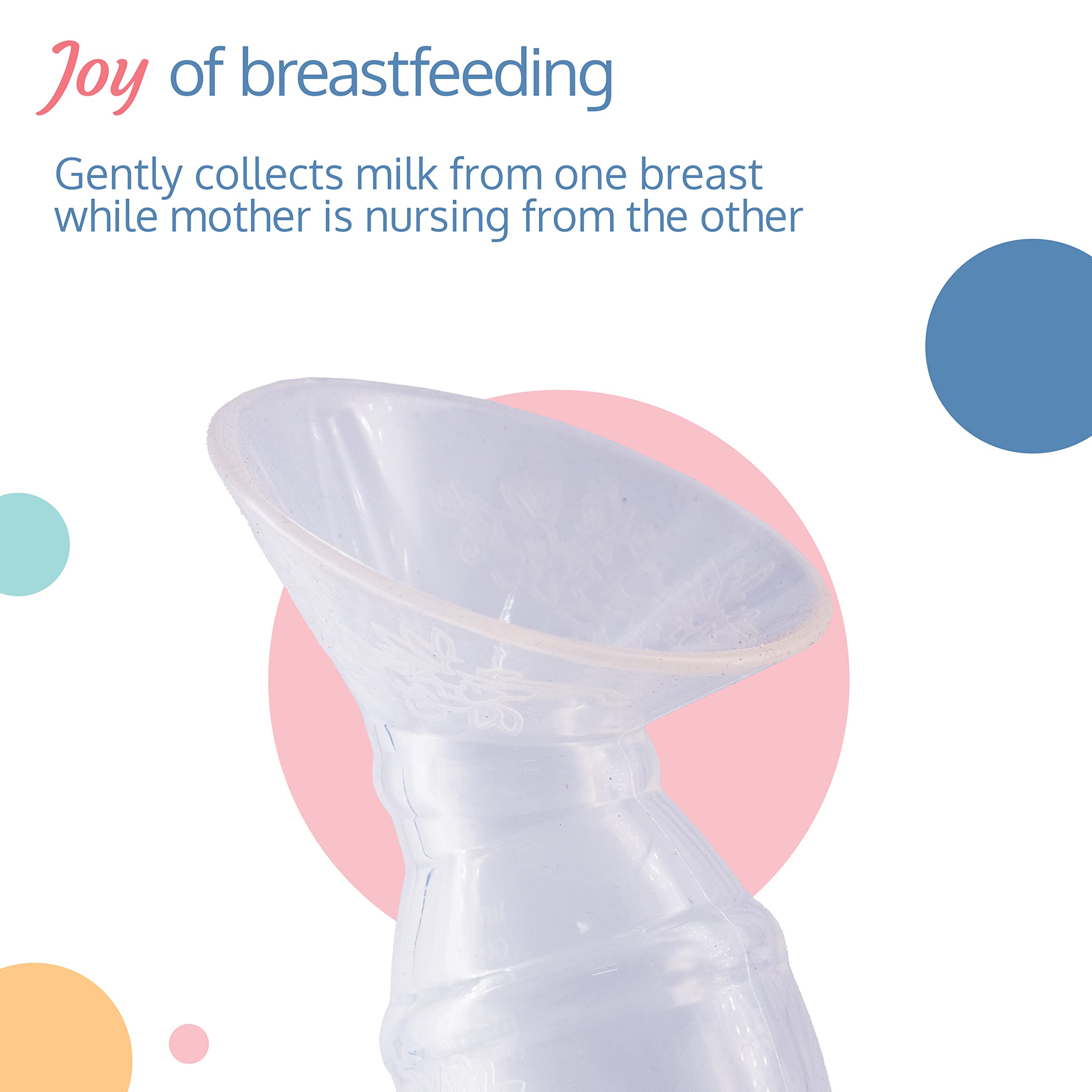 LuvLap 100ml Silicone Breast Milk Saver Pump - Hands-Free Milk Collector for Nursing Moms, Comfortable & Reusable for Breastfeeding at Home or Work