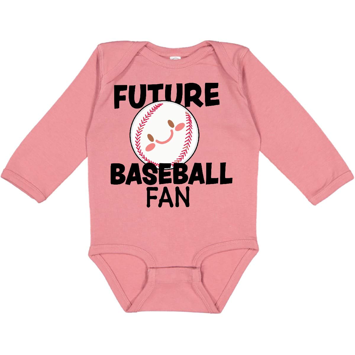 Inktastic Future Baseball Fan Baby Long Sleeve Bodysuit - Soft Cotton Baseball-Themed Infant Outfit for Games, Photo Shoots & Casual Wear