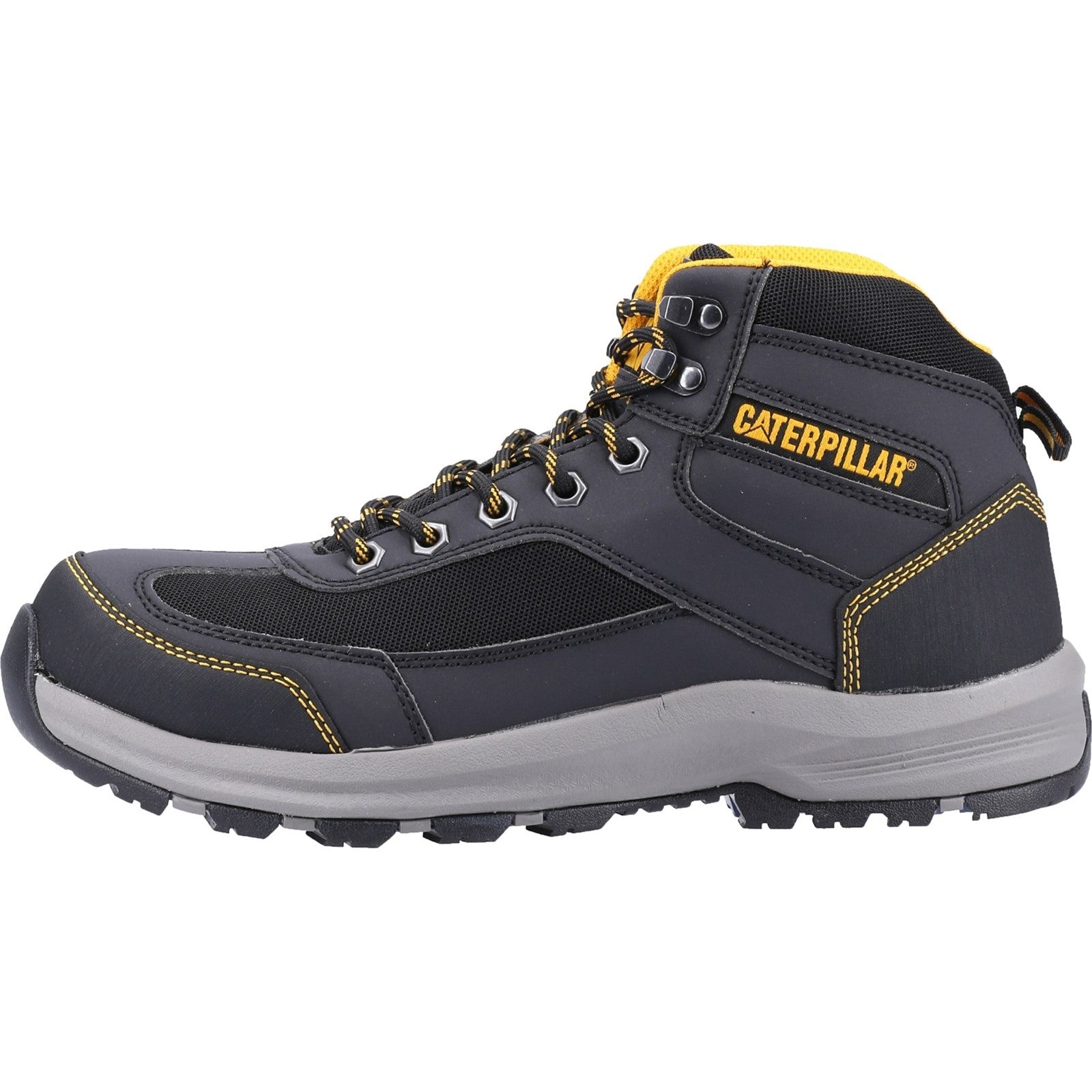 Caterpillar Elmore Mid Safety Hiking Boots for Men - Waterproof Work Boots with Steel Toe - Durable Outdoor Hiking & Construction Work Shoes for Hiking, Camping, Job Sites