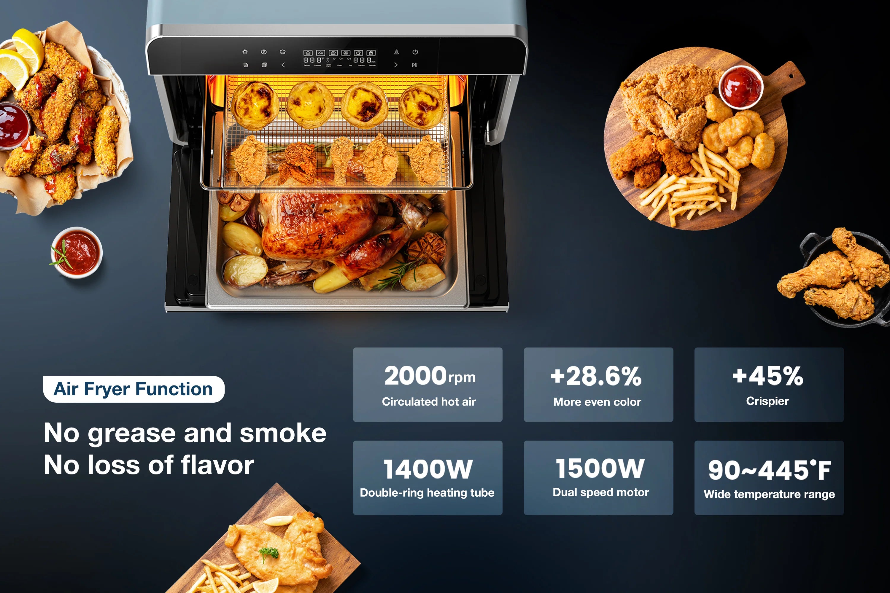 ROBAM R BOX CT763 Countertop Oven - 12-in-1 Convection Toaster Oven with Air Fryer, Dehydrator & Rotisserie | Perfect for Baking, Roasting & Meal Prep in Small Kitchens