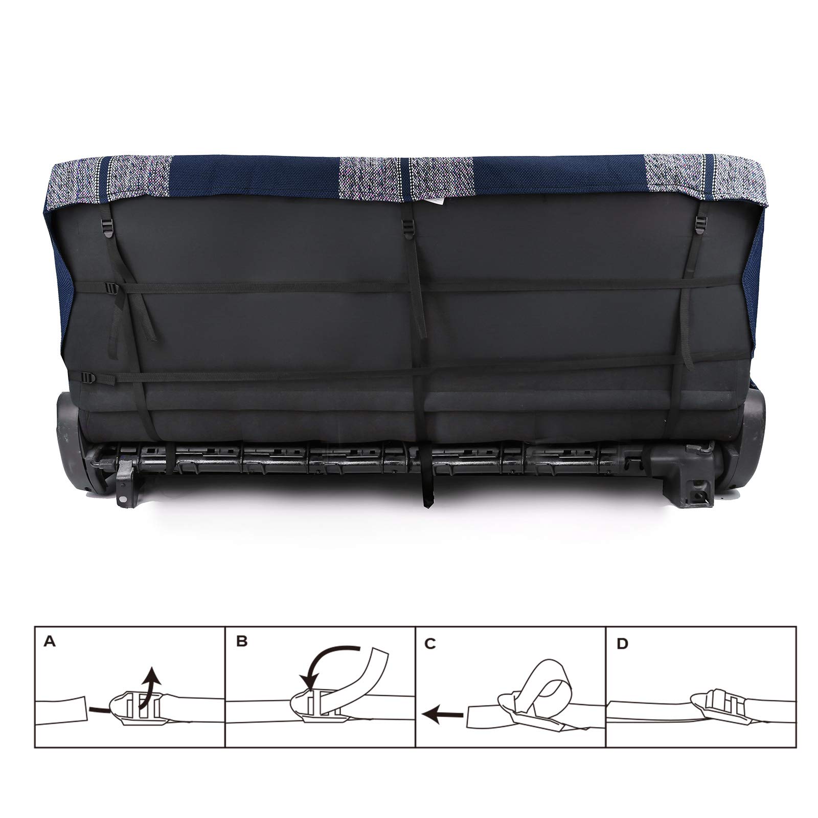 Premium Blue Saddle Blanket Car Seat Cover - Universal Fit for Full Size Pickup Trucks & Bench Seats | Waterproof & Non-Slip Protection | Ideal for Work Trucks, Camping & Outdoor Adventures
