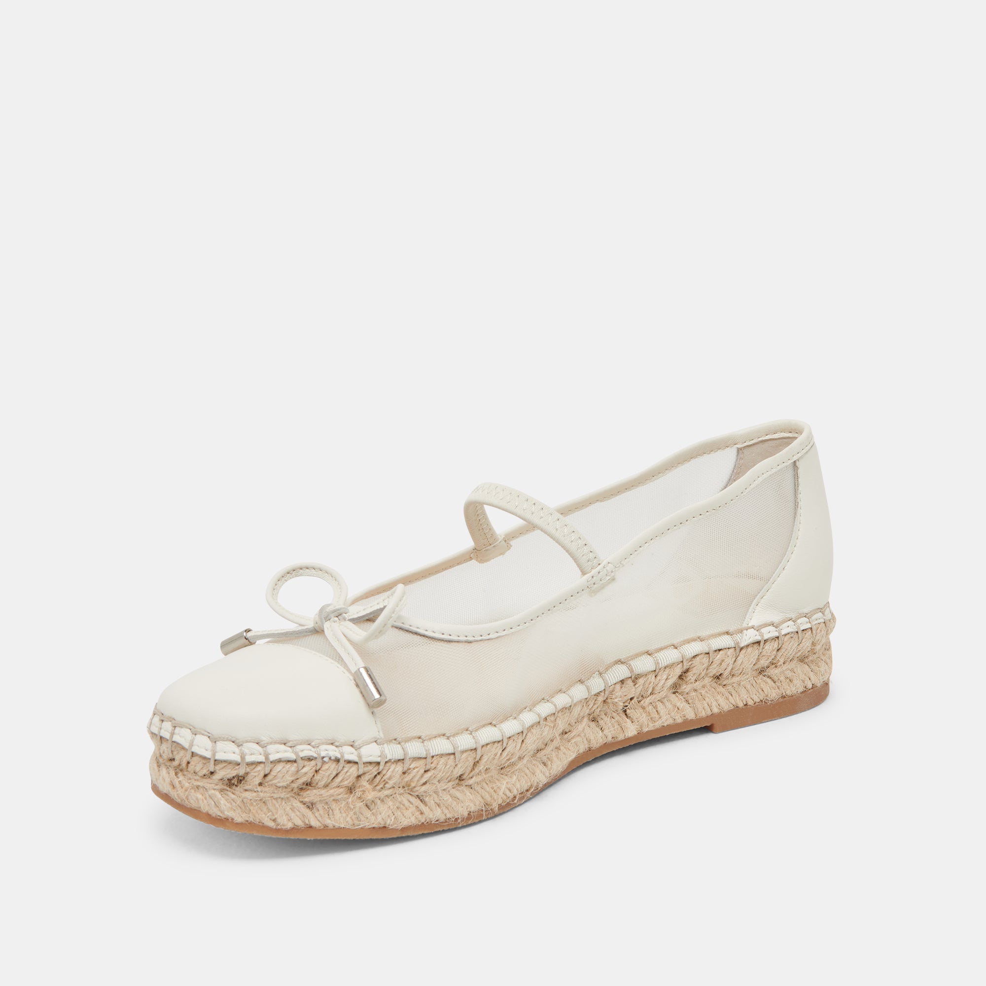 CAMBRE Ballet Flats for Women - White Mesh Comfortable Slip-On Shoes for Casual Wear, Work & Travel