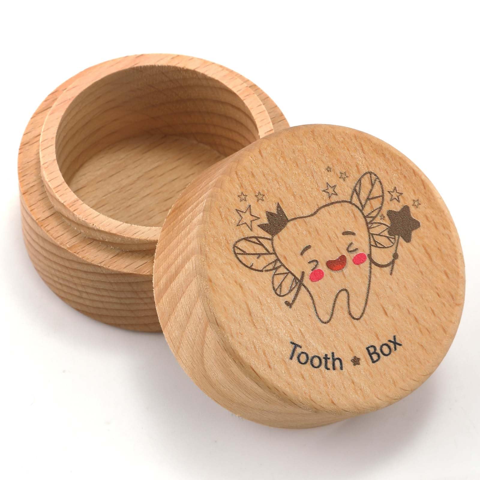 Wooden Tooth Fairy Box for Baby Teeth Storage - Keepsake Container for Lost Teeth of Boys & Girls (Natural Style) | Perfect for Tooth Fairy Gifts & Childhood Memories