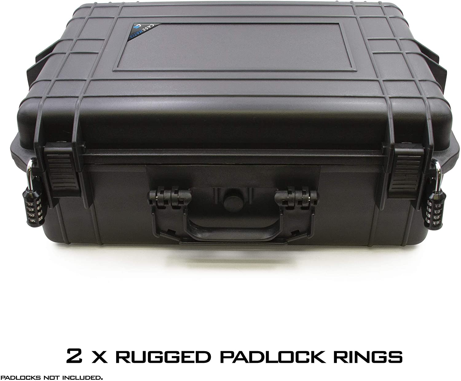 CASEMATIX 23 Customizable 7 Pistol Waterproof & Shockproof Hard Gun Case with Two Layers of Foam - Perfect for Pistols, Magazines Storage and Range Transport