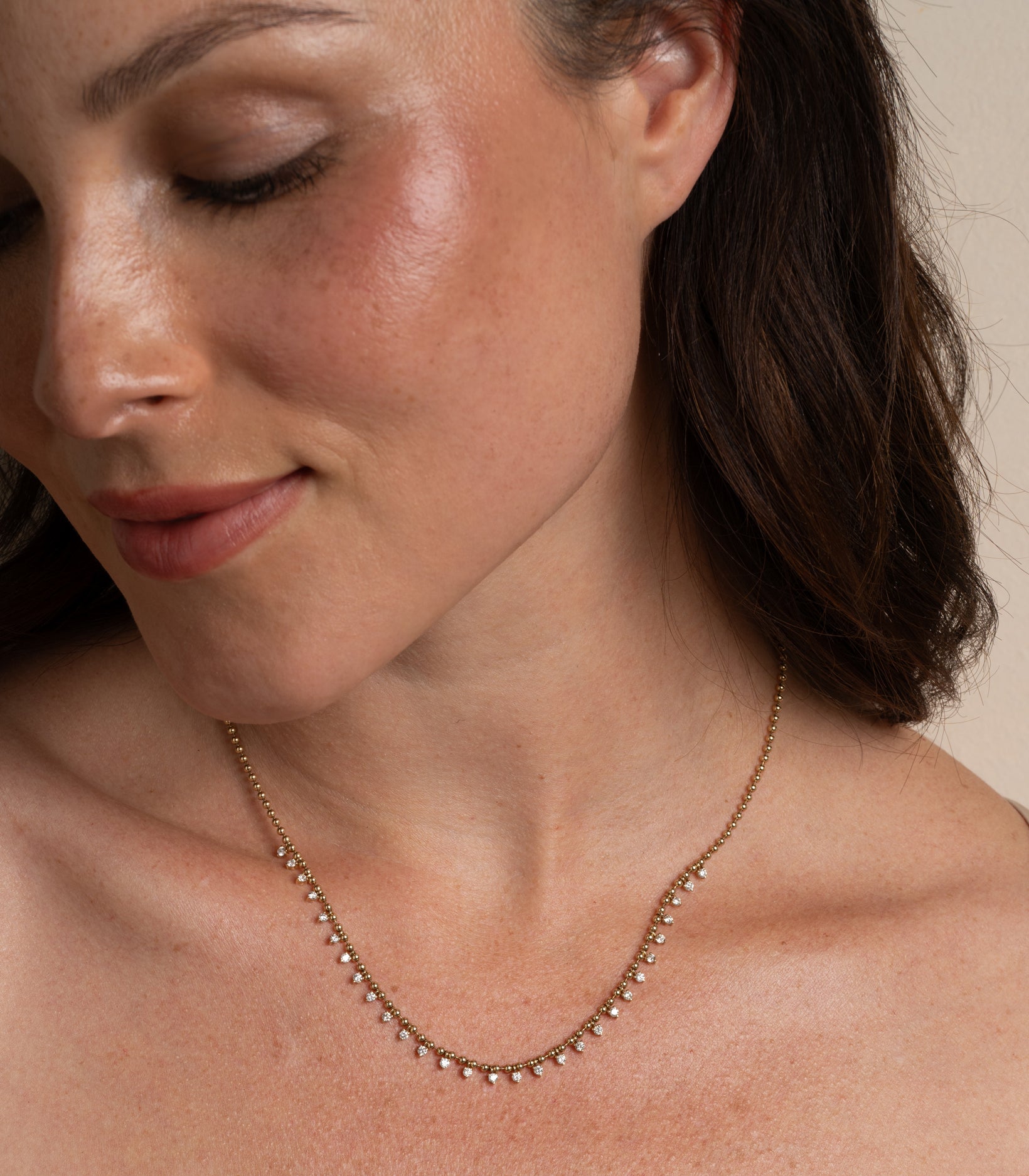 Diamond Studded Layering Necklace - 14K Gold Dainty Everyday Jewelry for Women | Perfect for Layering, Gift Giving & Special Occasions