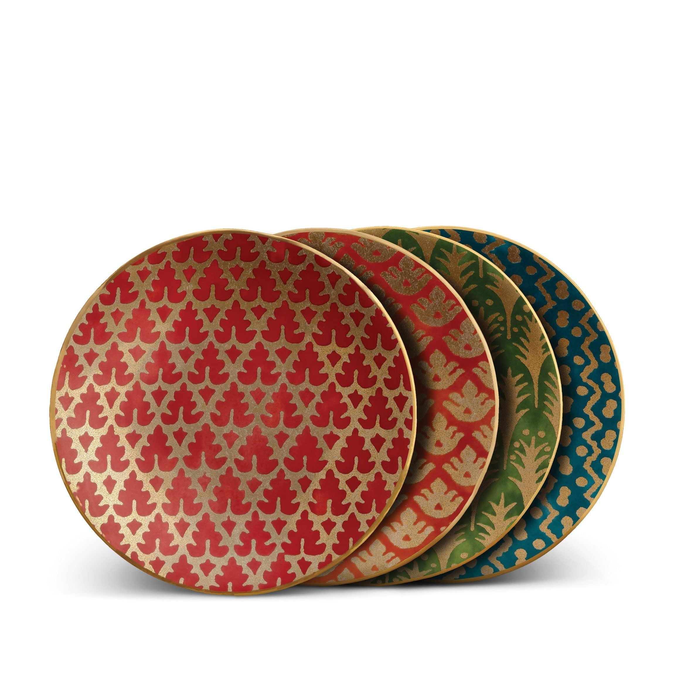 Fortuny Assorted Canape Plates Set of 4 - Elegant Appetizer Serving Dishes for Parties, Weddings & Entertaining | Durable Porcelain Small Plates for Hors d'Oeuvres, Finger Foods & Desserts