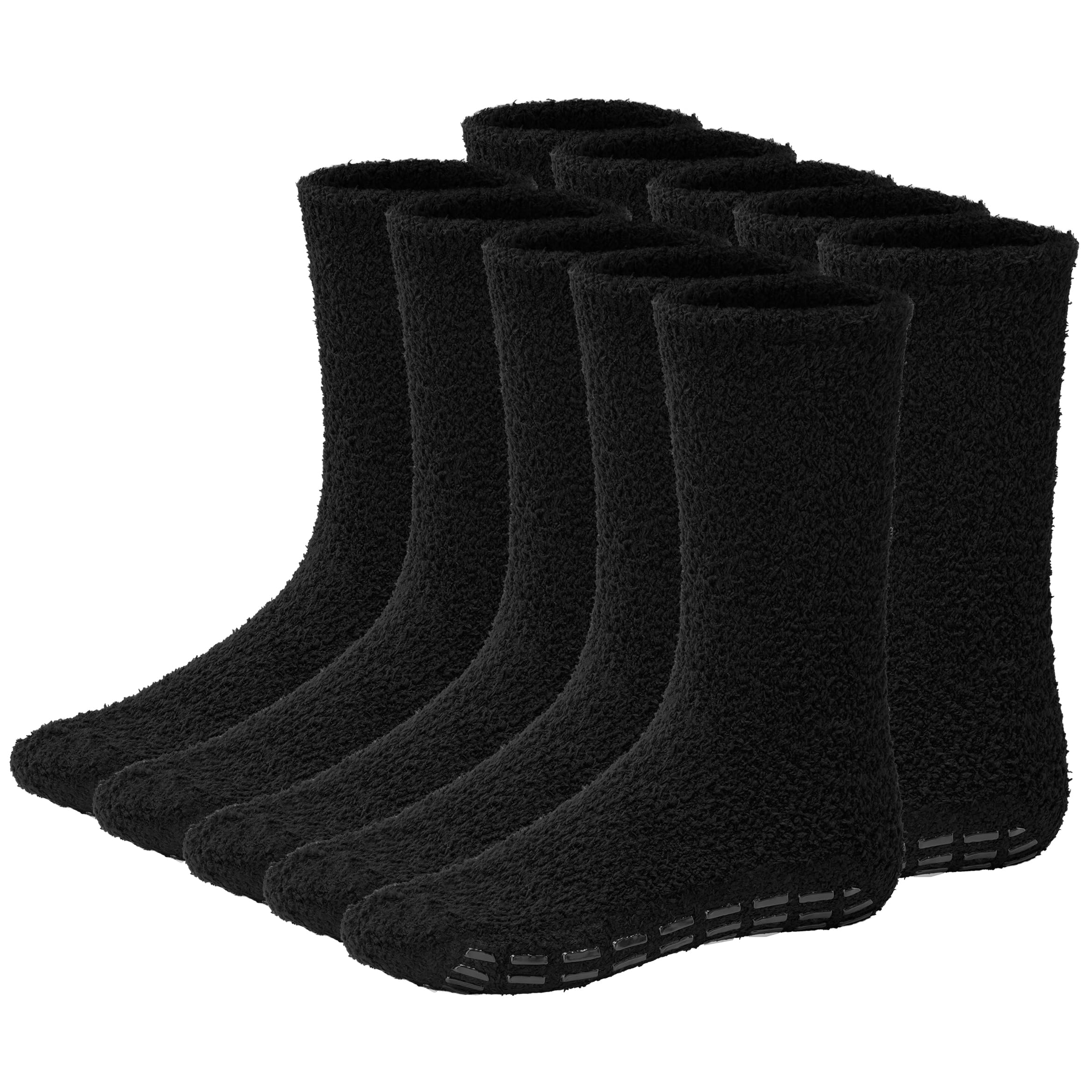 **5/6 Pairs Men's Fuzzy Grip Socks - Soft Microfiber Plush Anti-Skid Sleeping Socks for Winter Warmth & Home Comfort**    *(Use: Perfect for lounging at home, keeping feet cozy in winter, or as a thoughtful gift for men!)*