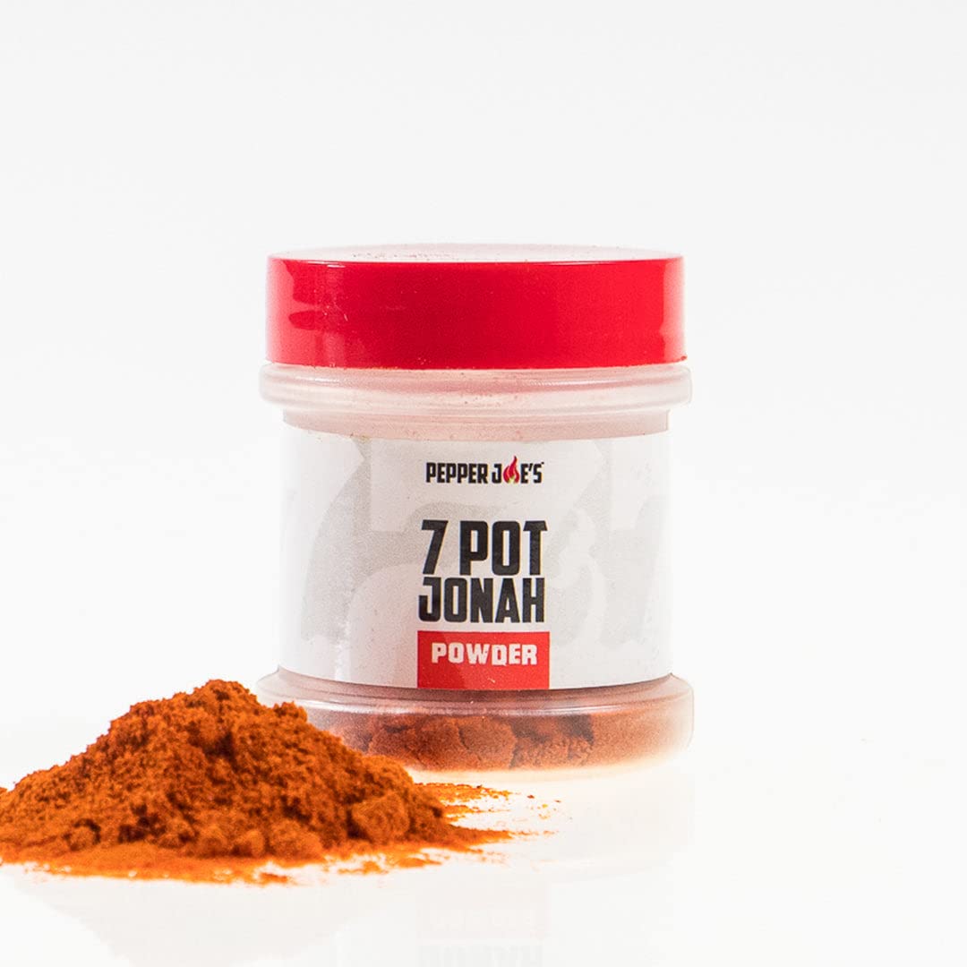 Pepper Joe’s 7 Pot Jonah Pepper Powder - Super Hot Chili Powder for Cooking - 1/2oz Shaker Jar (3 Pack) - Pure Ground Spicy Pepper Seasoning for BBQ, Wings & Hot Sauce - Extreme Heat for Bold Flavors